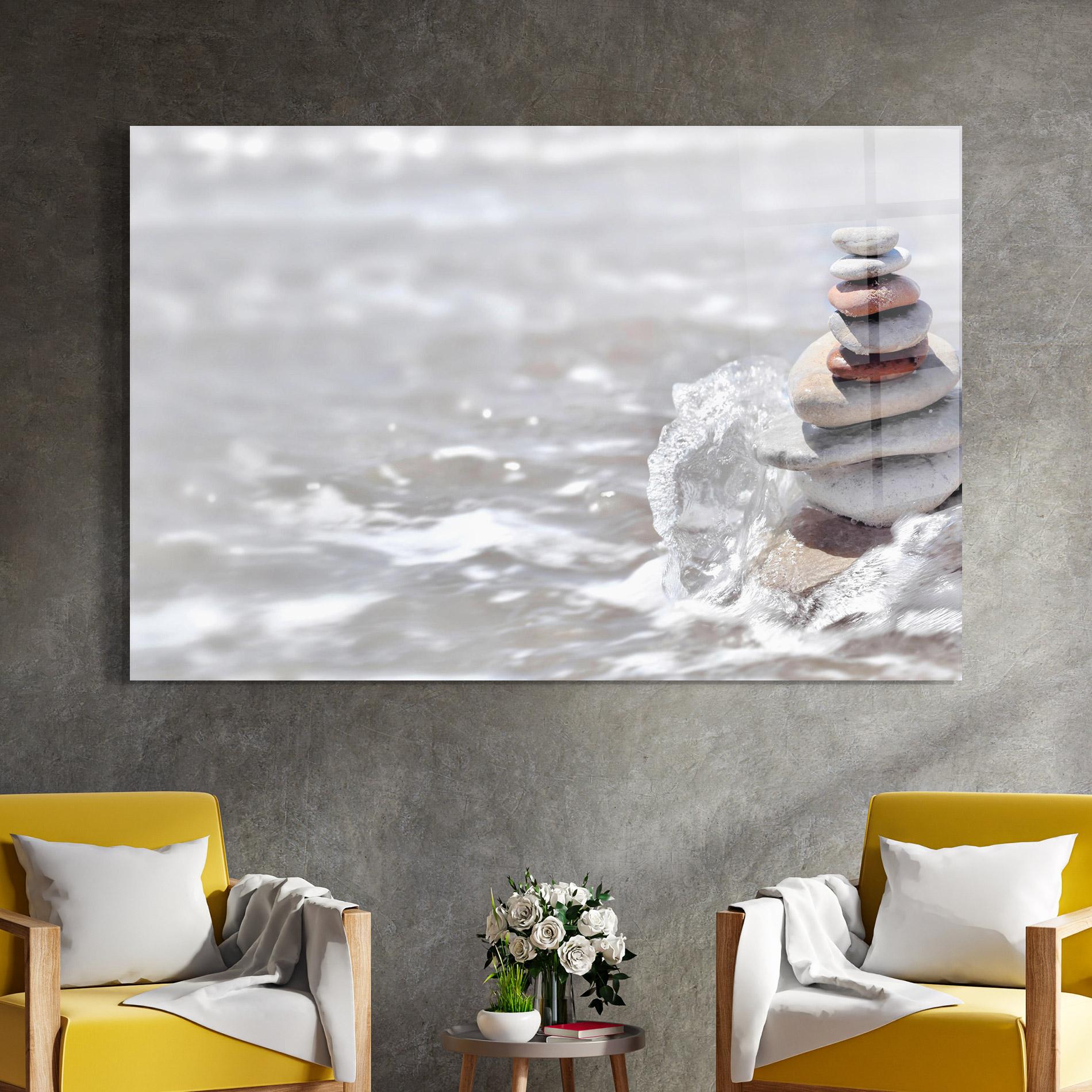 Glasbild Pebbles Balance Sea mockup 4