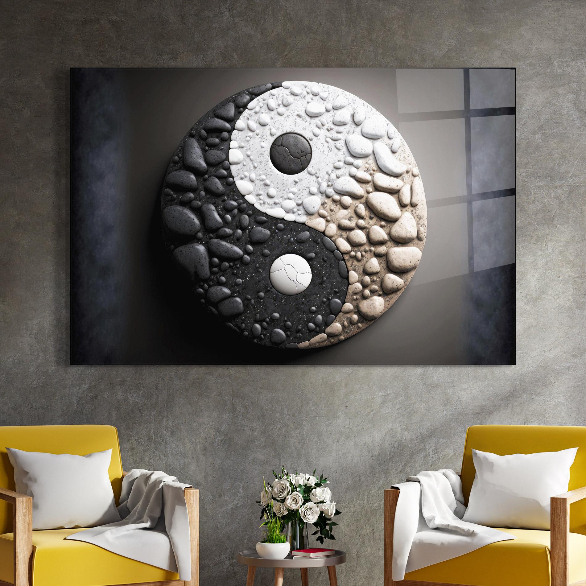 Glasbild Yinyang Stones mockup 4