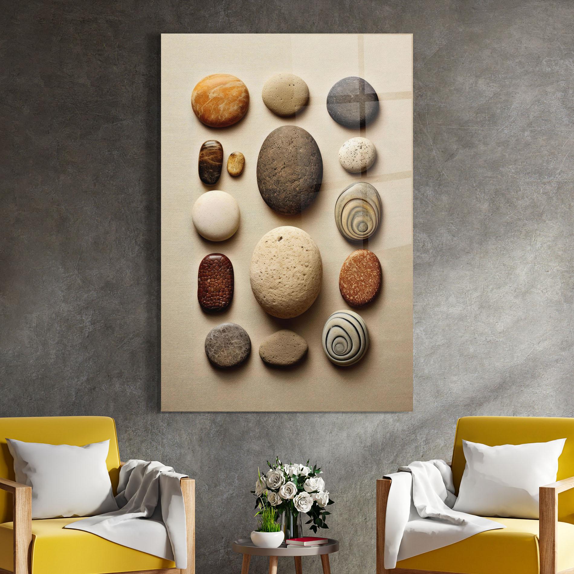 Glasbild Massage Stones Sand mockup 4