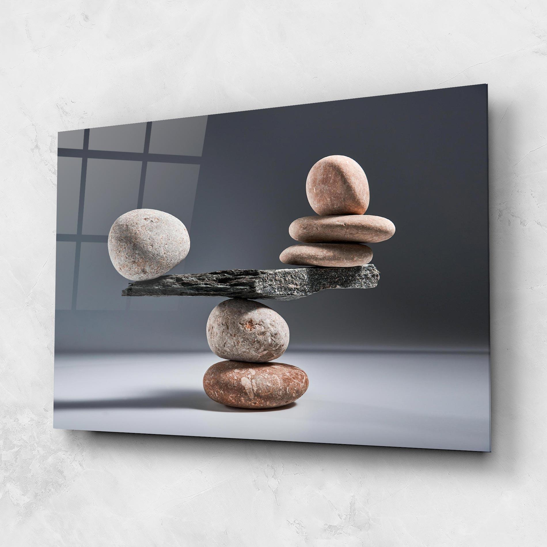 Glasbild Balancing Pebbles mockup 1