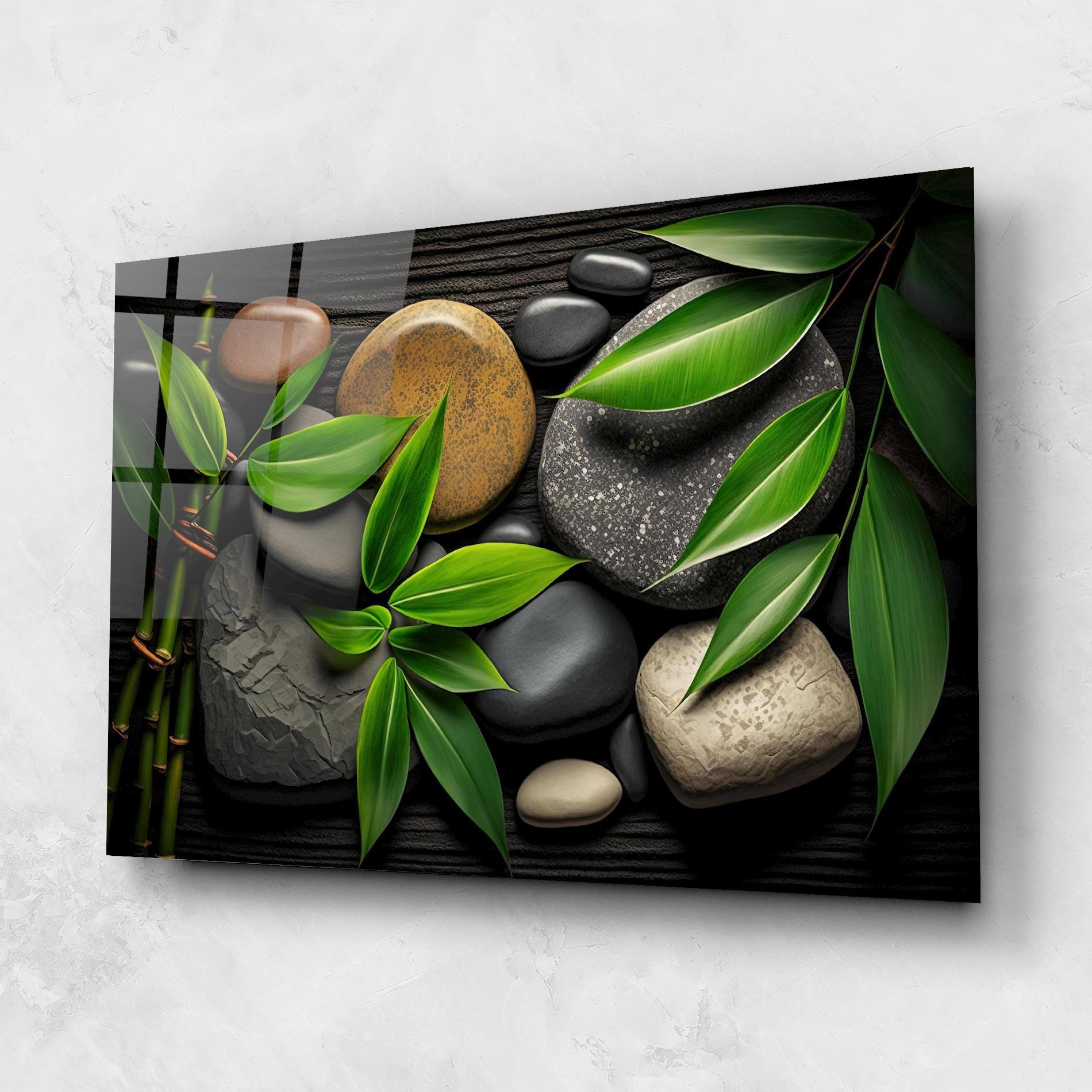 Glasbild Bamboo Stones View mockup 1