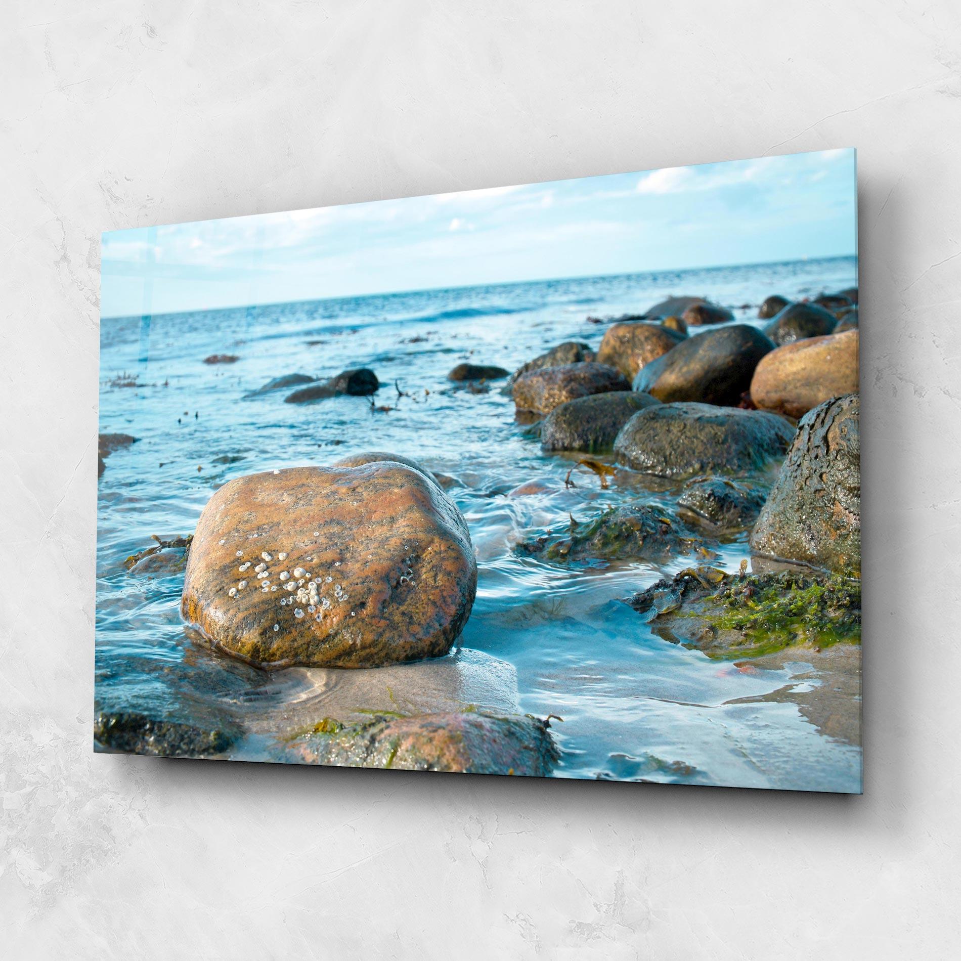 Glasbild Beach Stones mockup 1