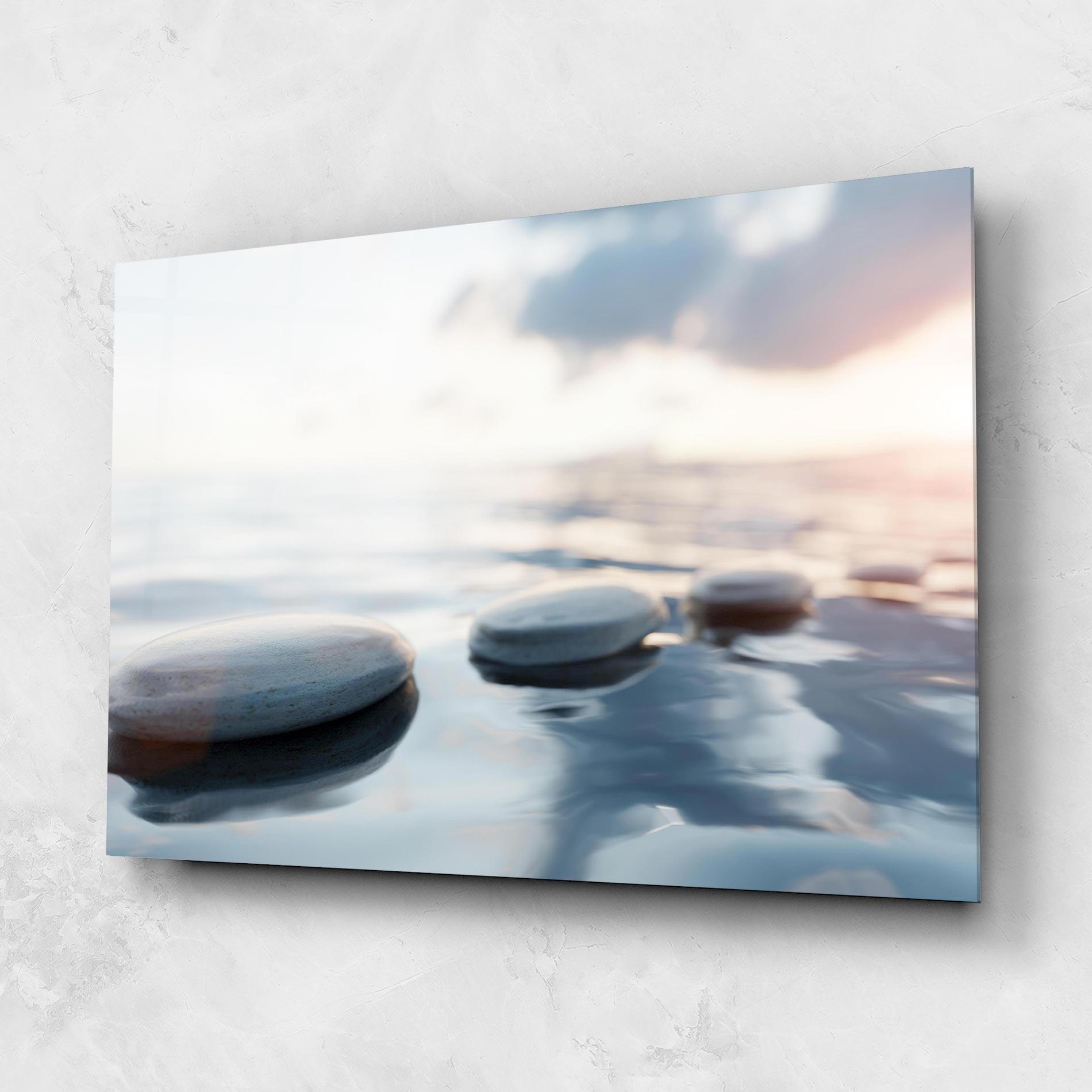 Glasbild Calm Water Stone mockup 1