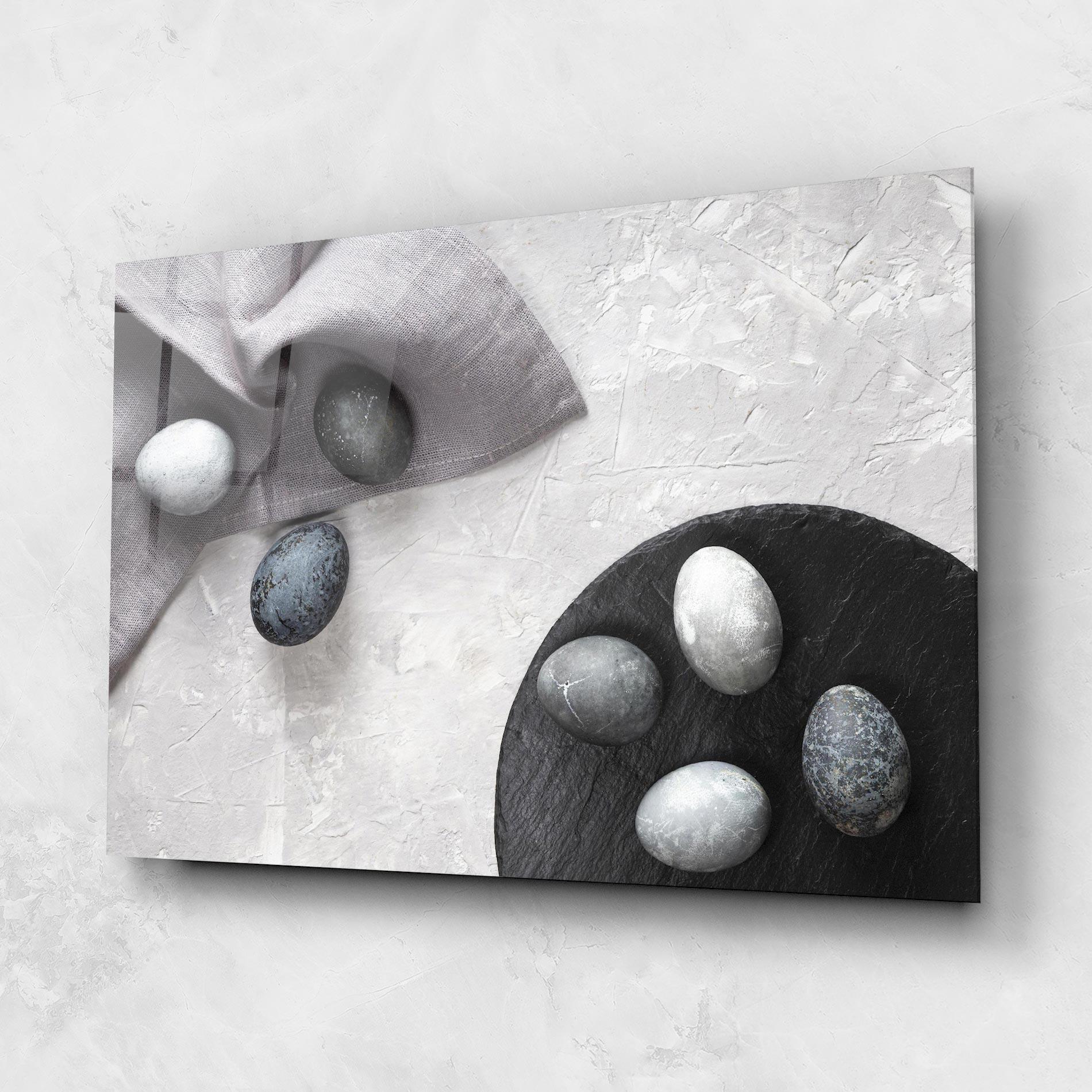 Glasbild Eggs Stone mockup 1