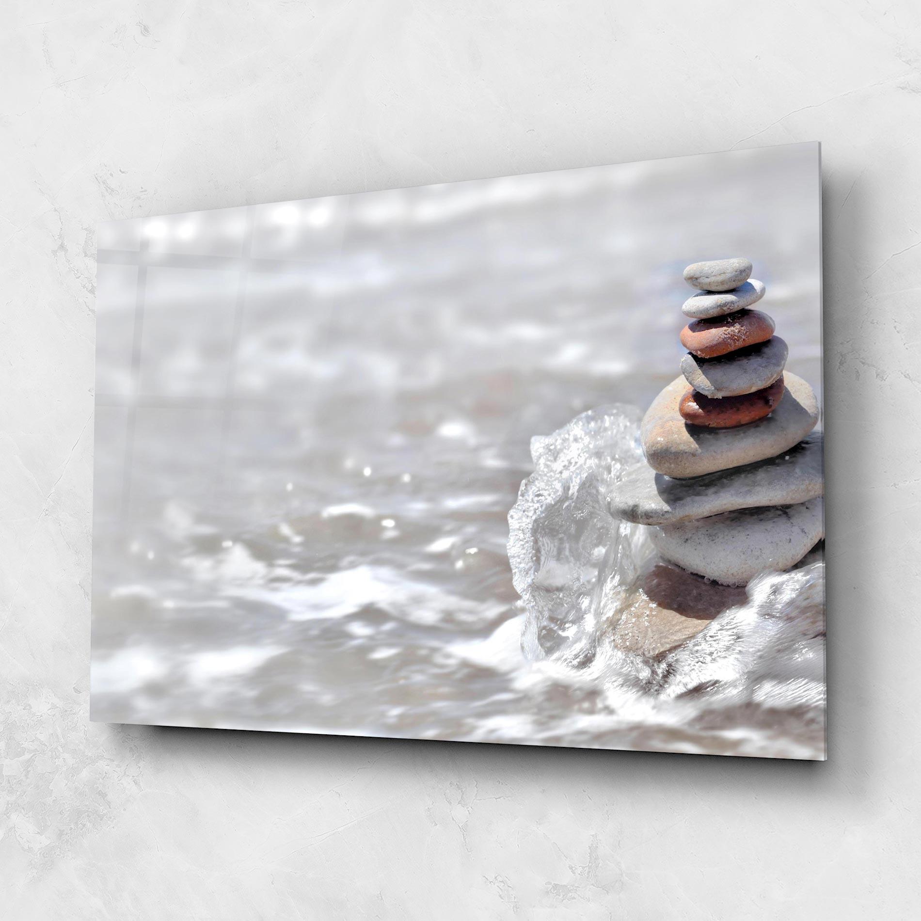Glasbild Pebbles Balance Sea mockup 1