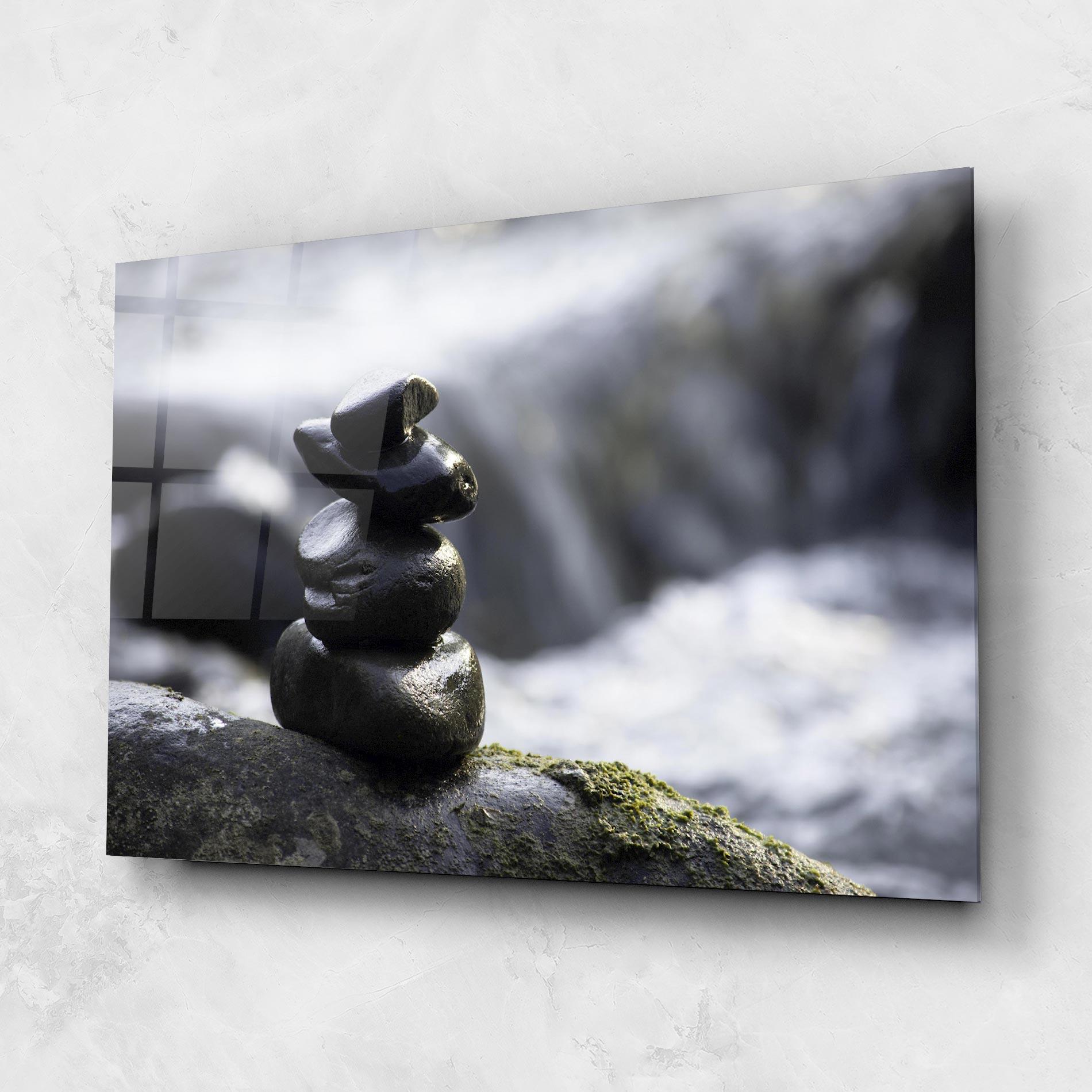 Glasbild Stones Water Flow mockup 1