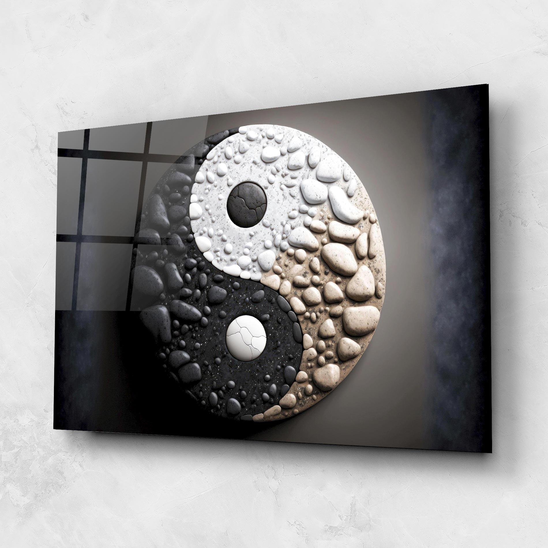 Glasbild Yinyang Stones mockup 1