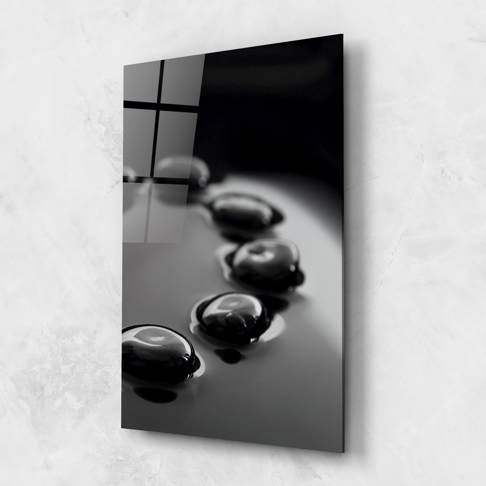 Glasbild Black Small Stones mockup 1