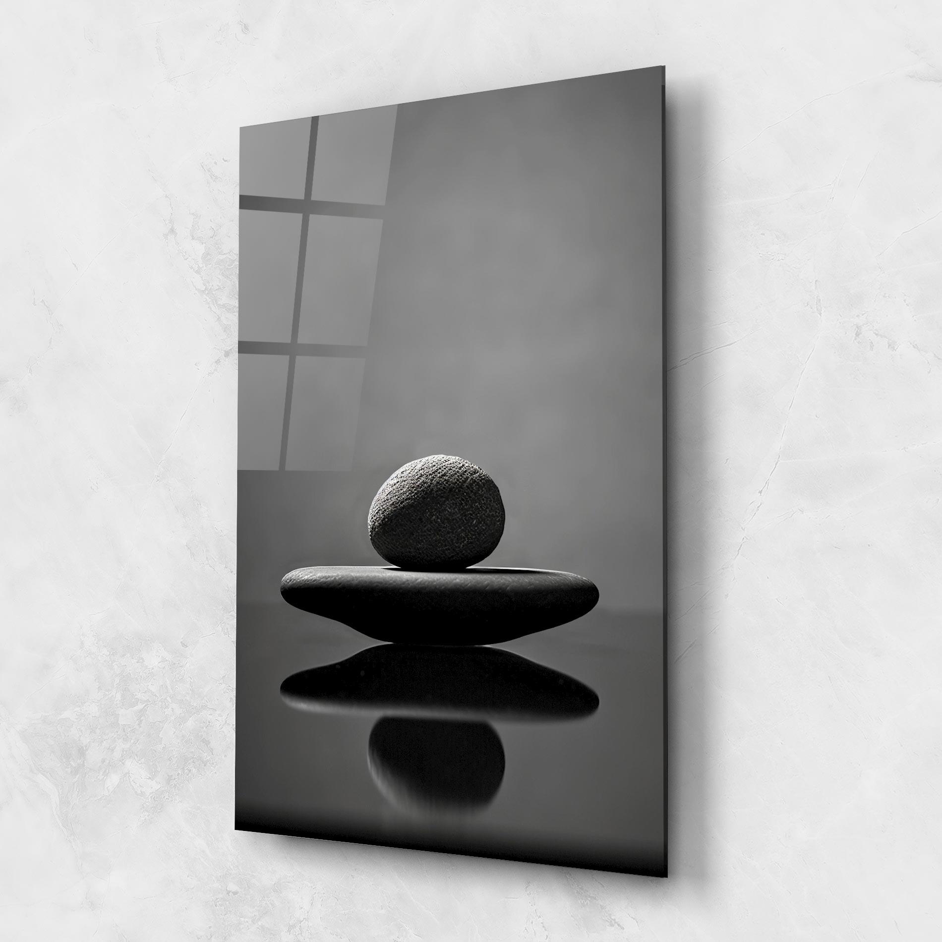 Glasbild Minimalistic Zen Stone mockup 1