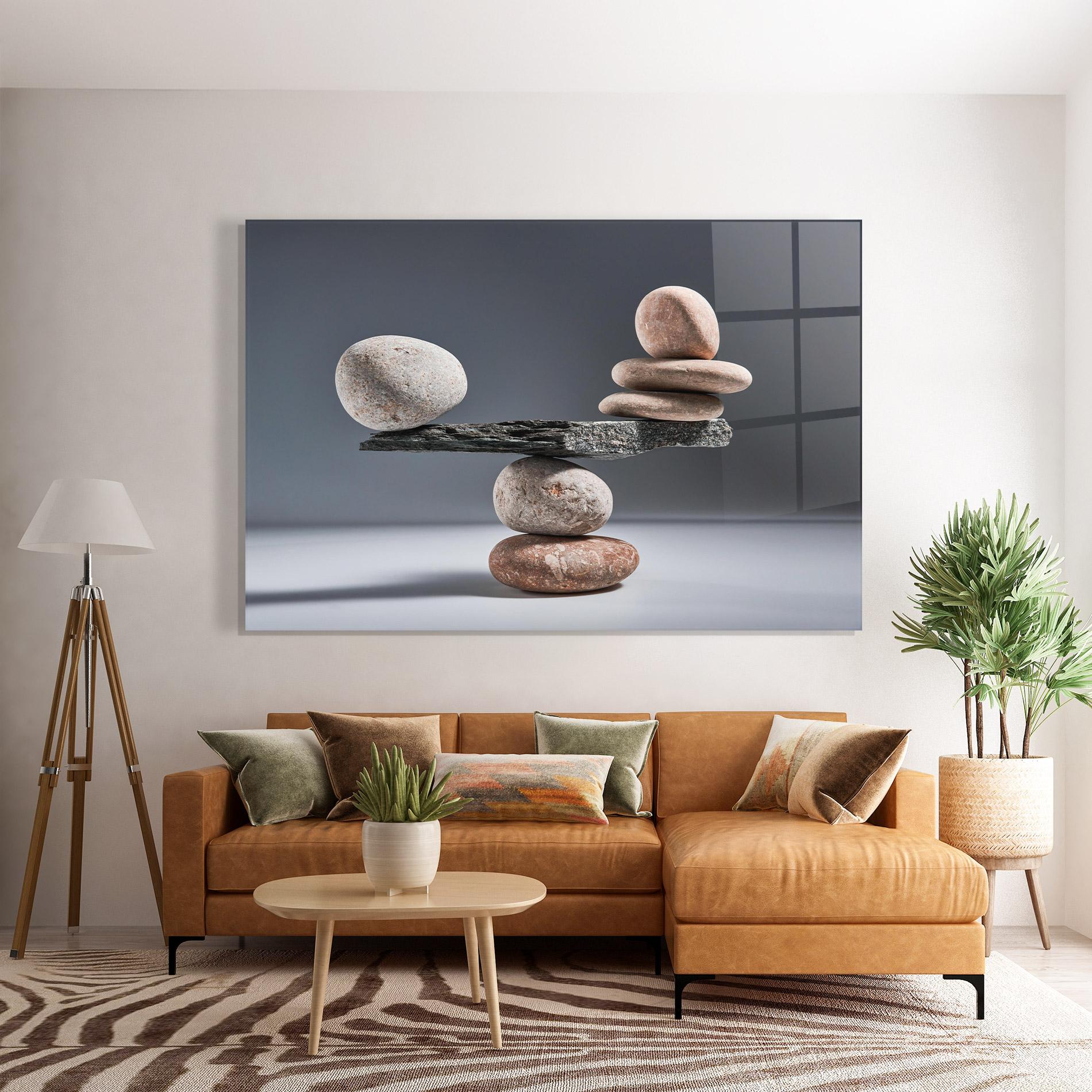 Glasbild Balancing Pebbles mockup 7