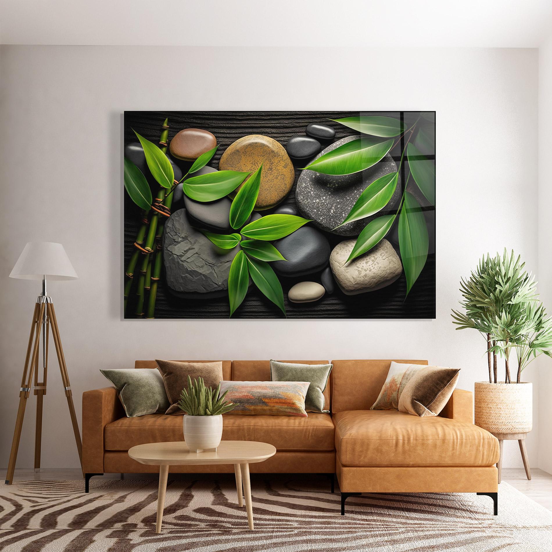 Glasbild Bamboo Stones View mockup 7