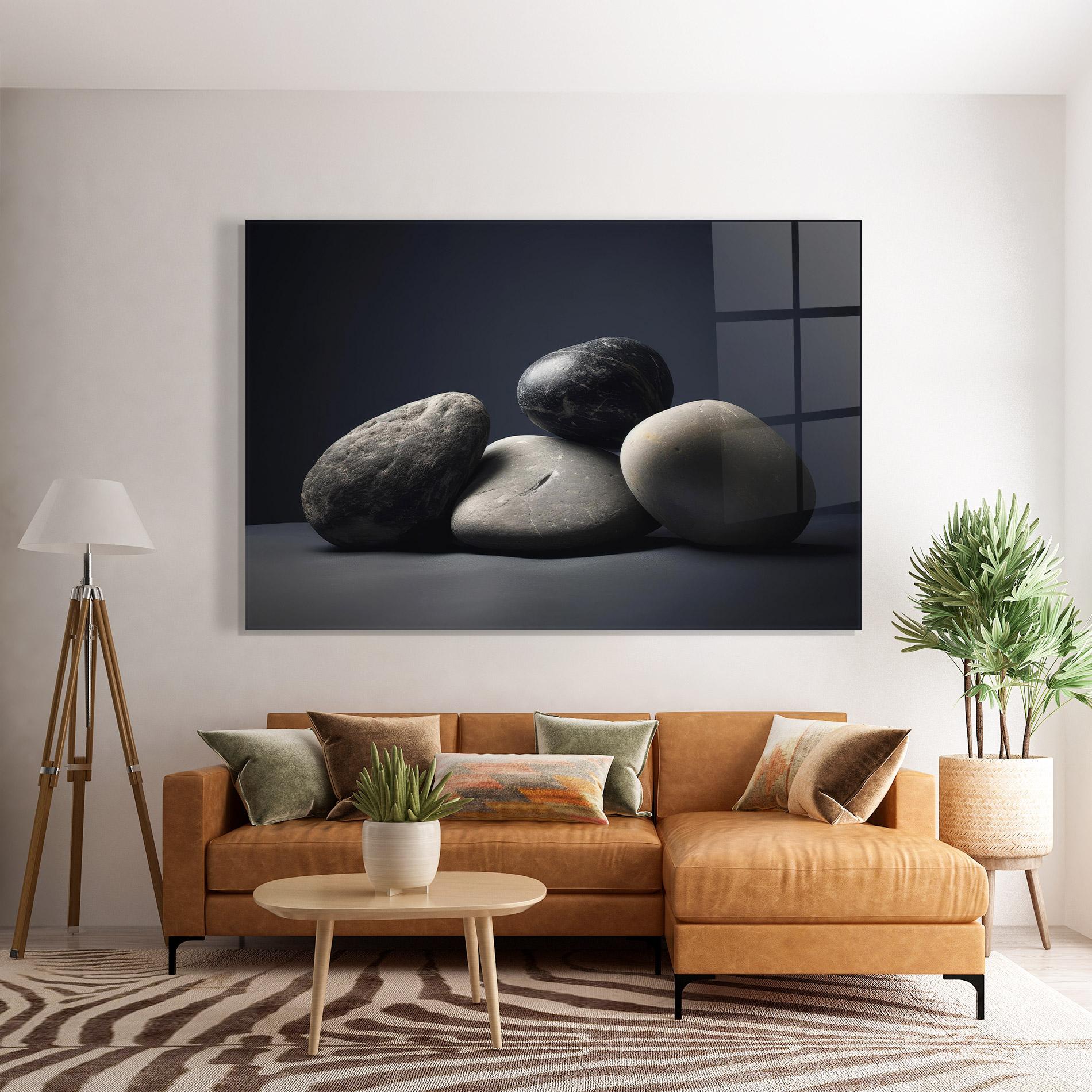 Glasbild Grey Stone mockup 7