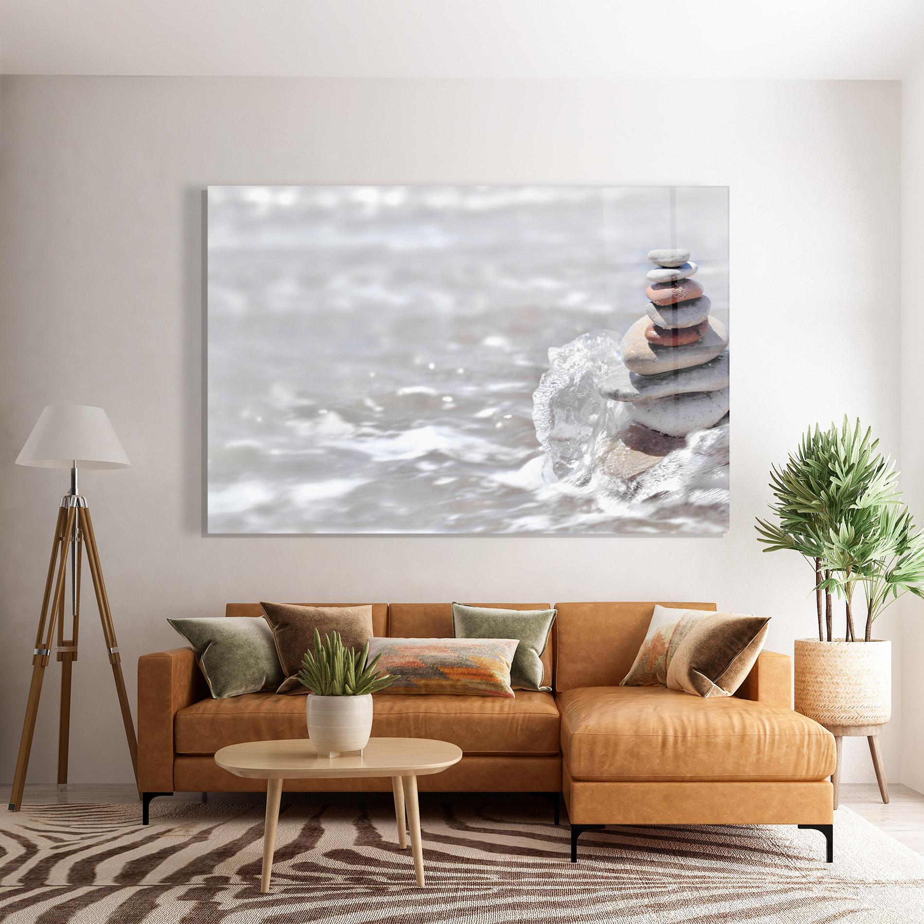 Glasbild Pebbles Balance Sea mockup 7