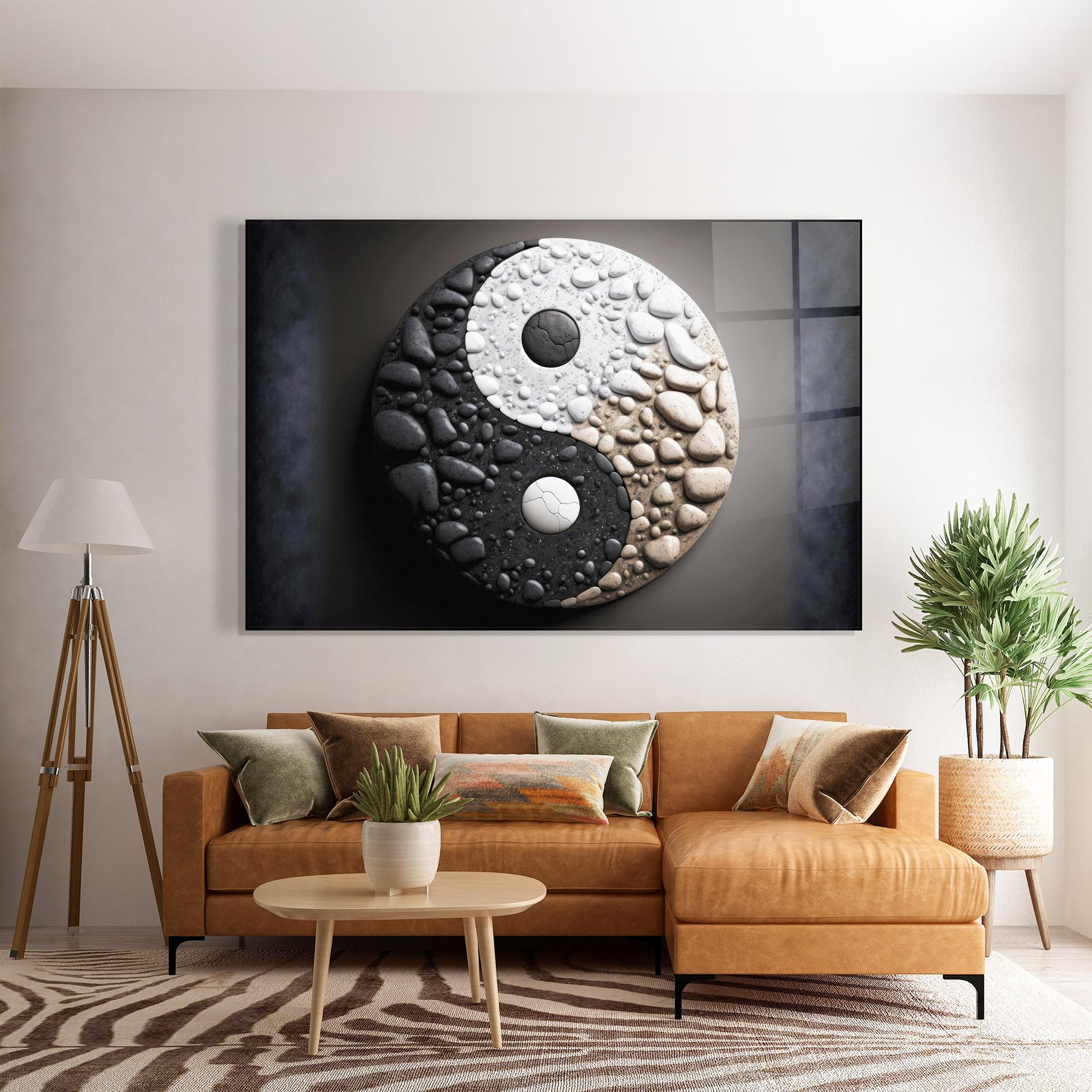 Glasbild Yinyang Stones mockup 7