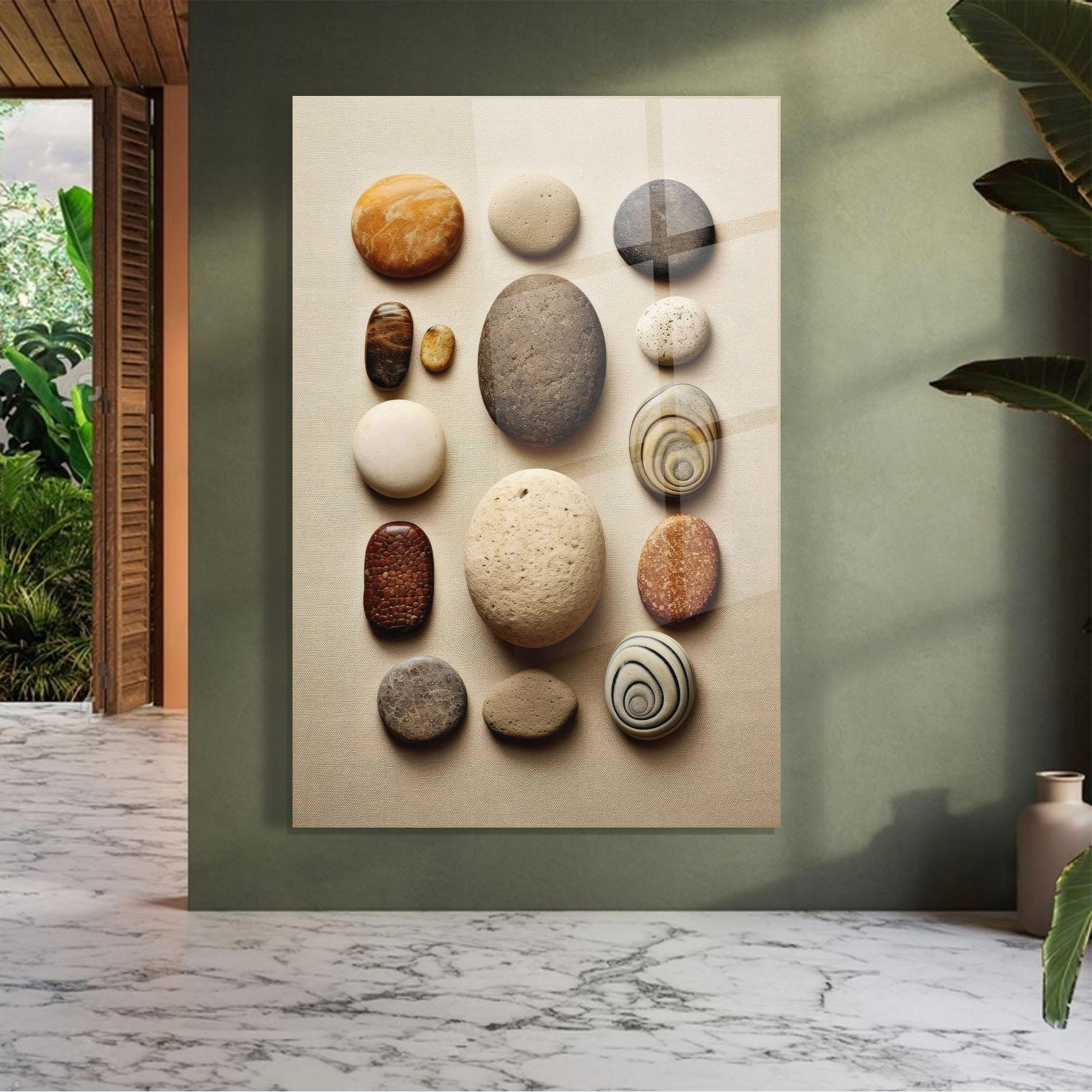 Glasbild Massage Stones Sand mockup 7
