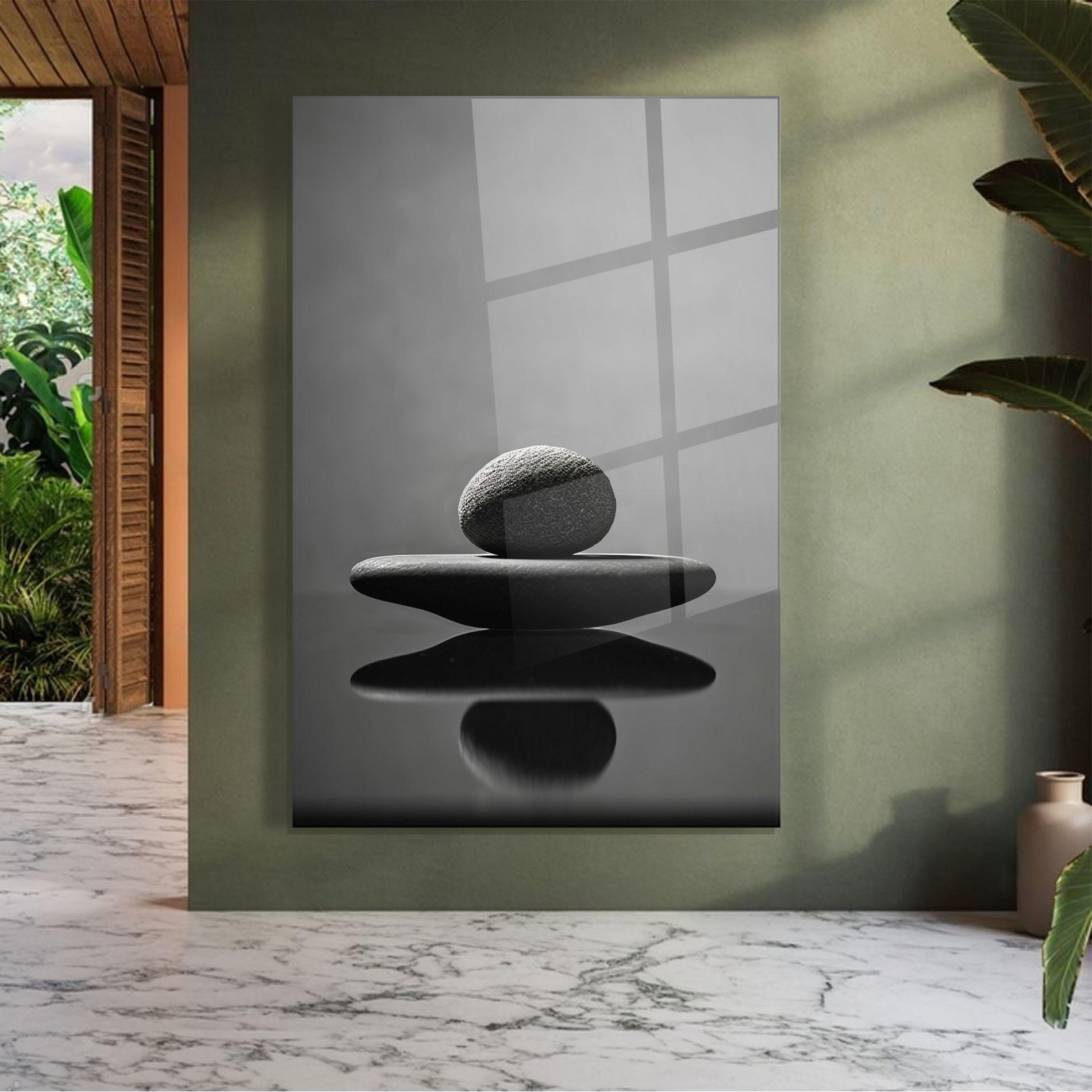 Glasbild Minimalistic Zen Stone mockup 7