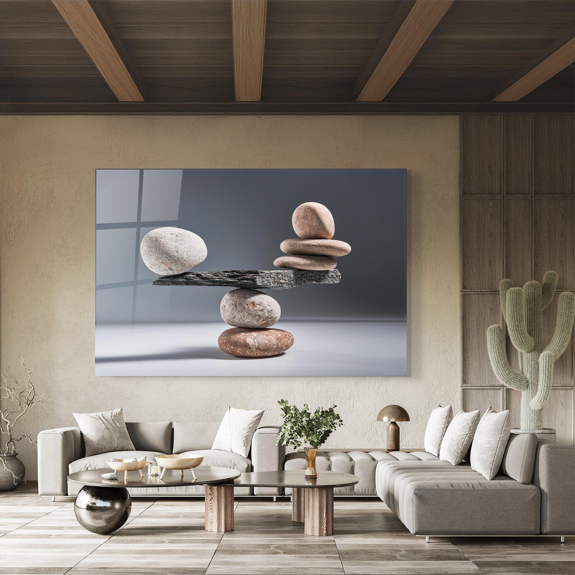 Glasbild Balancing Pebbles mockup 8