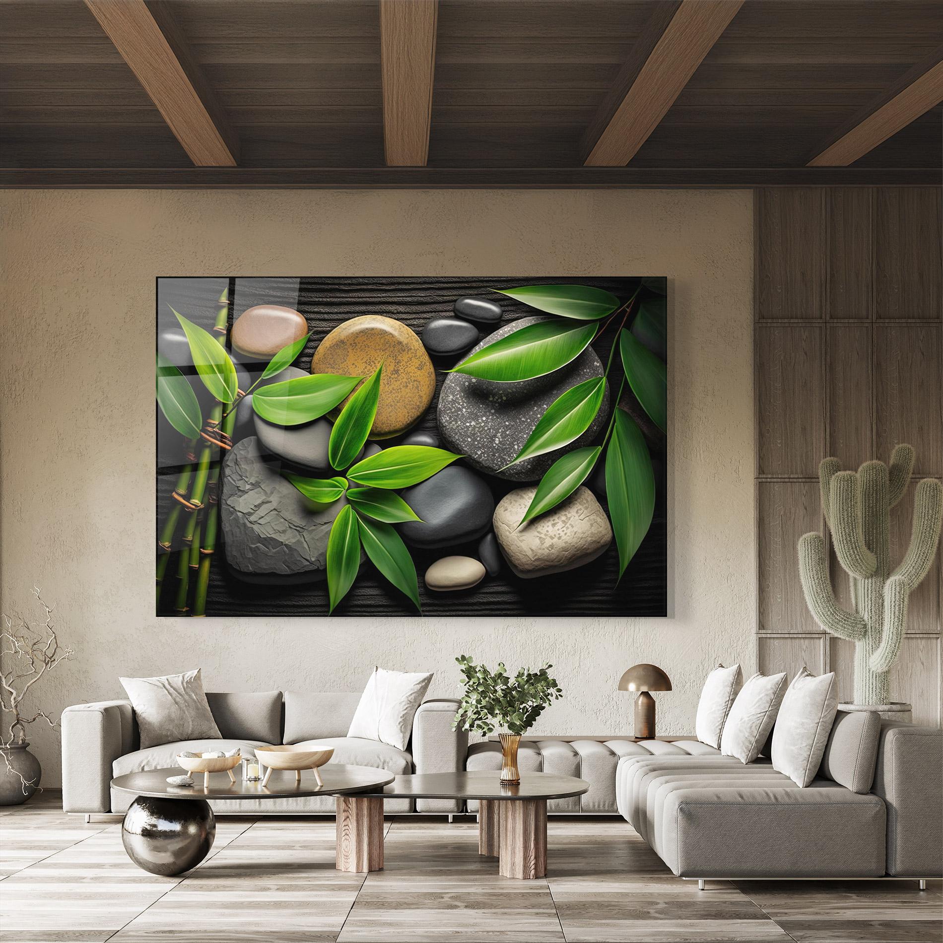 Glasbild Bamboo Stones View mockup 8