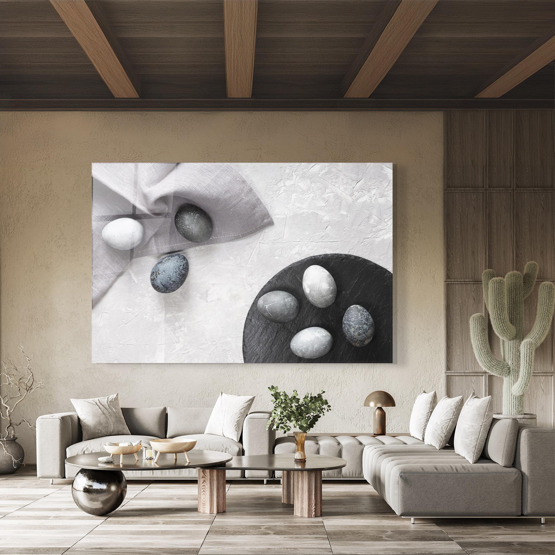 Glasbild Eggs Stone mockup 8