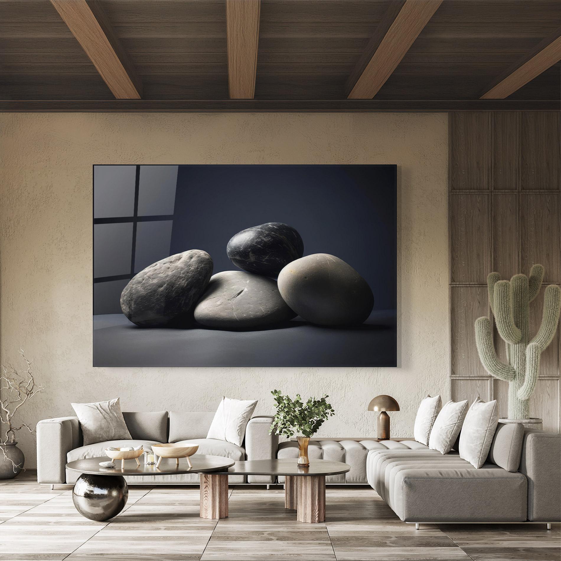 Glasbild Grey Stone mockup 8