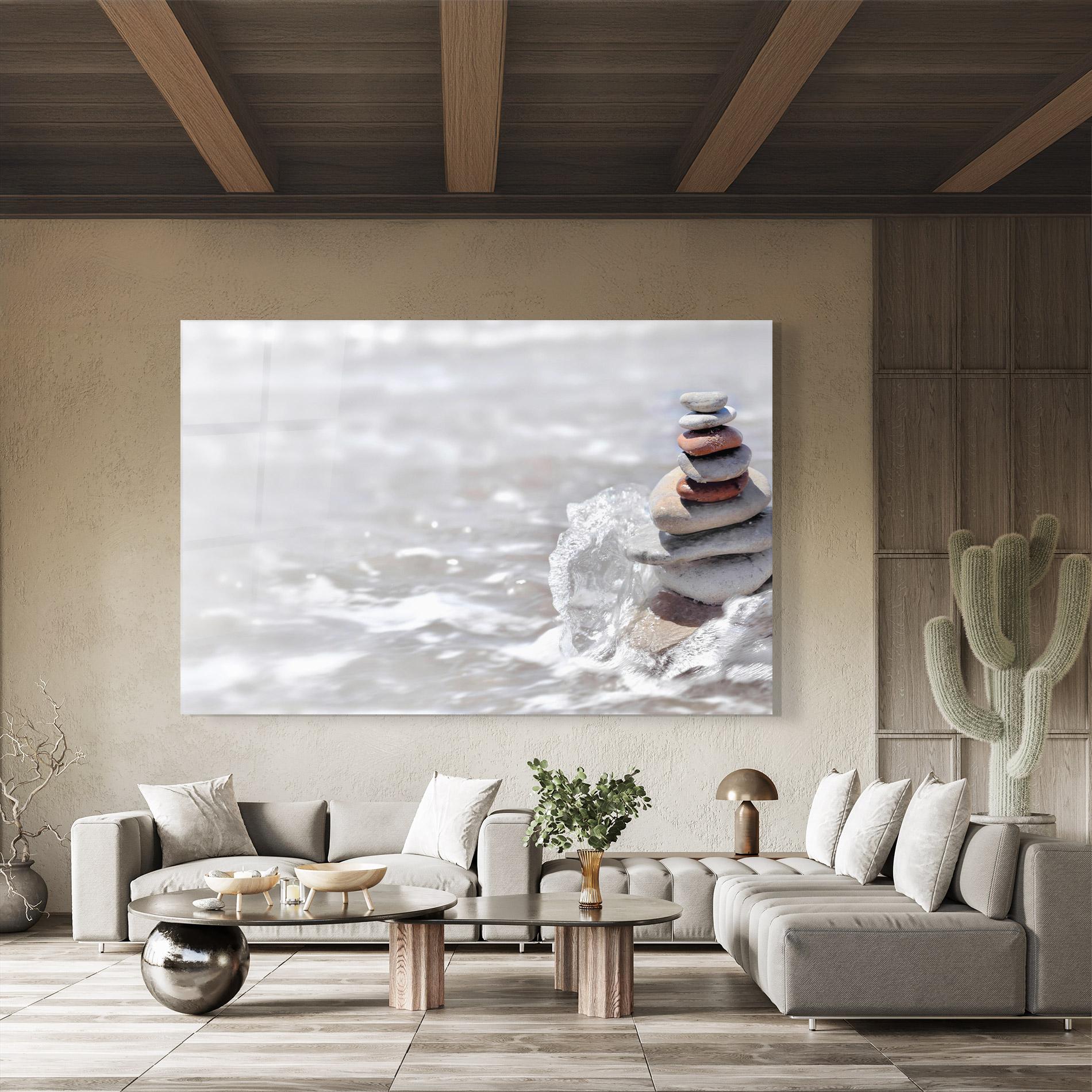 Glasbild Pebbles Balance Sea mockup 8