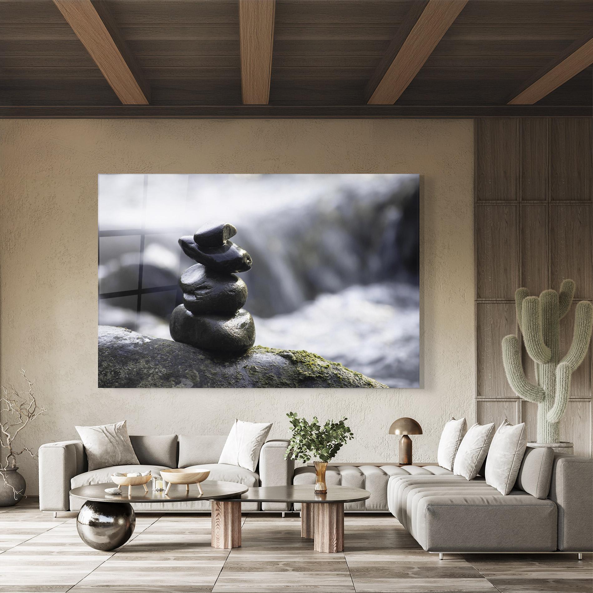 Glasbild Stones Water Flow mockup 8