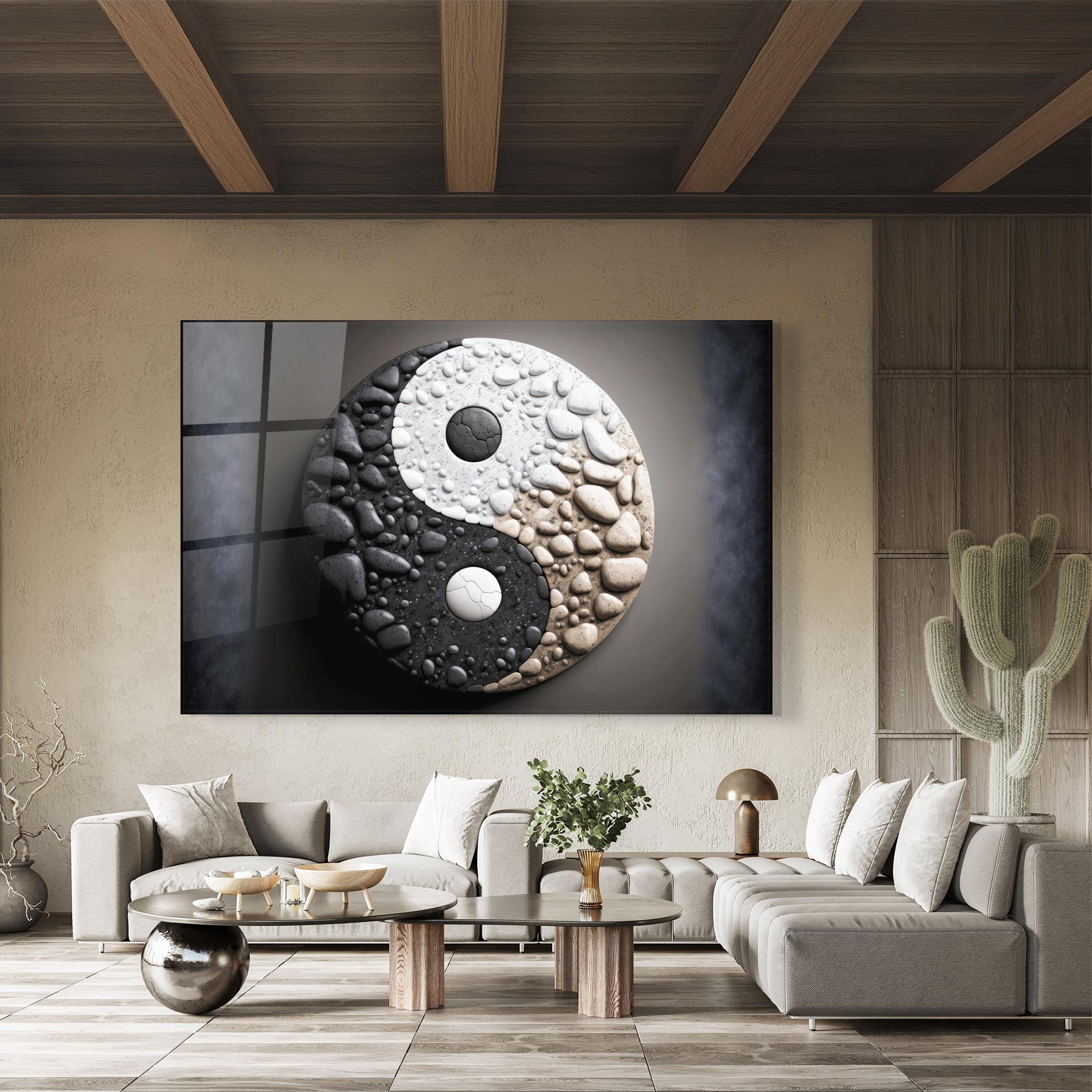 Glasbild Yinyang Stones mockup 8