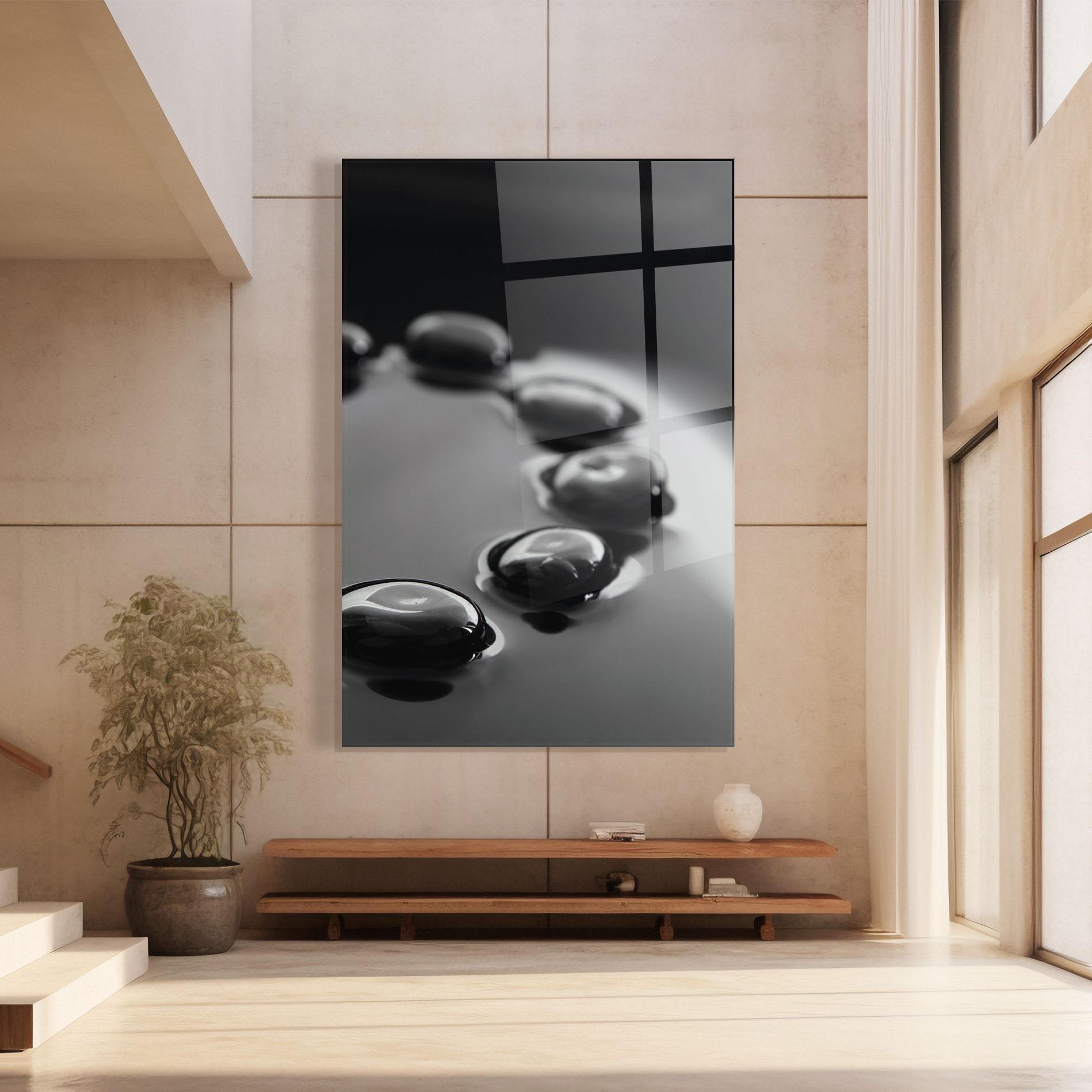 Glasbild Black Small Stones mockup 8