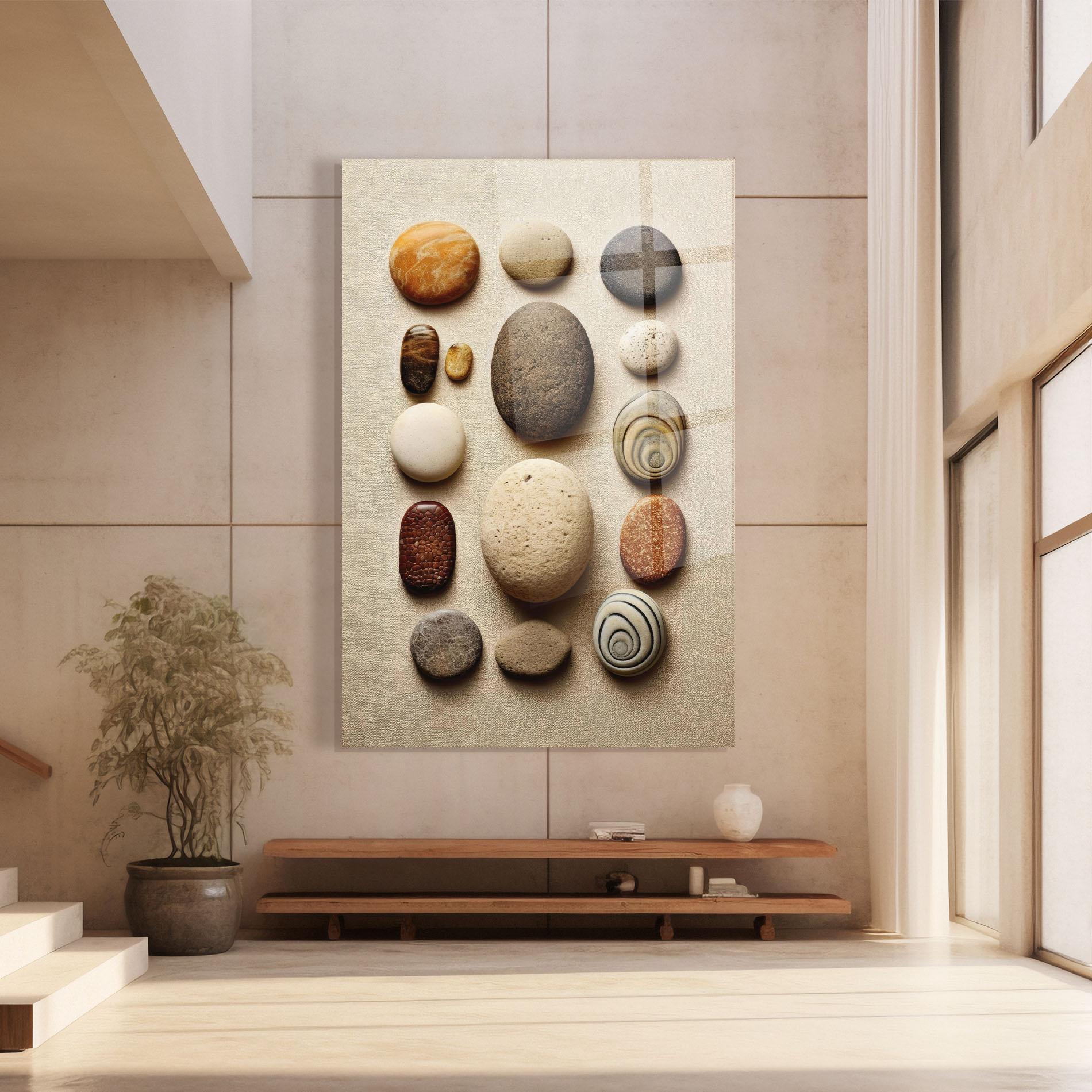 Glasbild Massage Stones Sand mockup 8