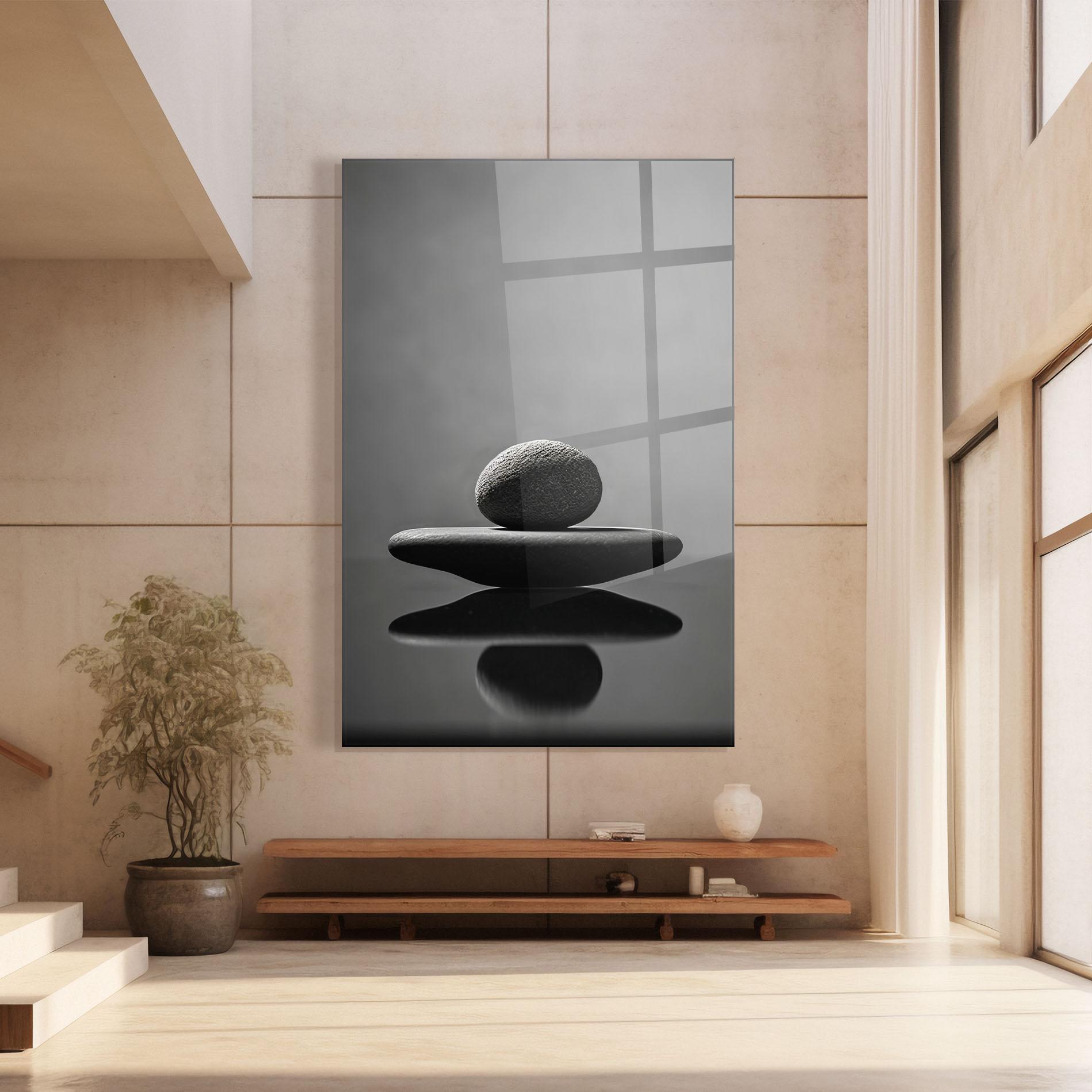 Glasbild Minimalistic Zen Stone mockup 8