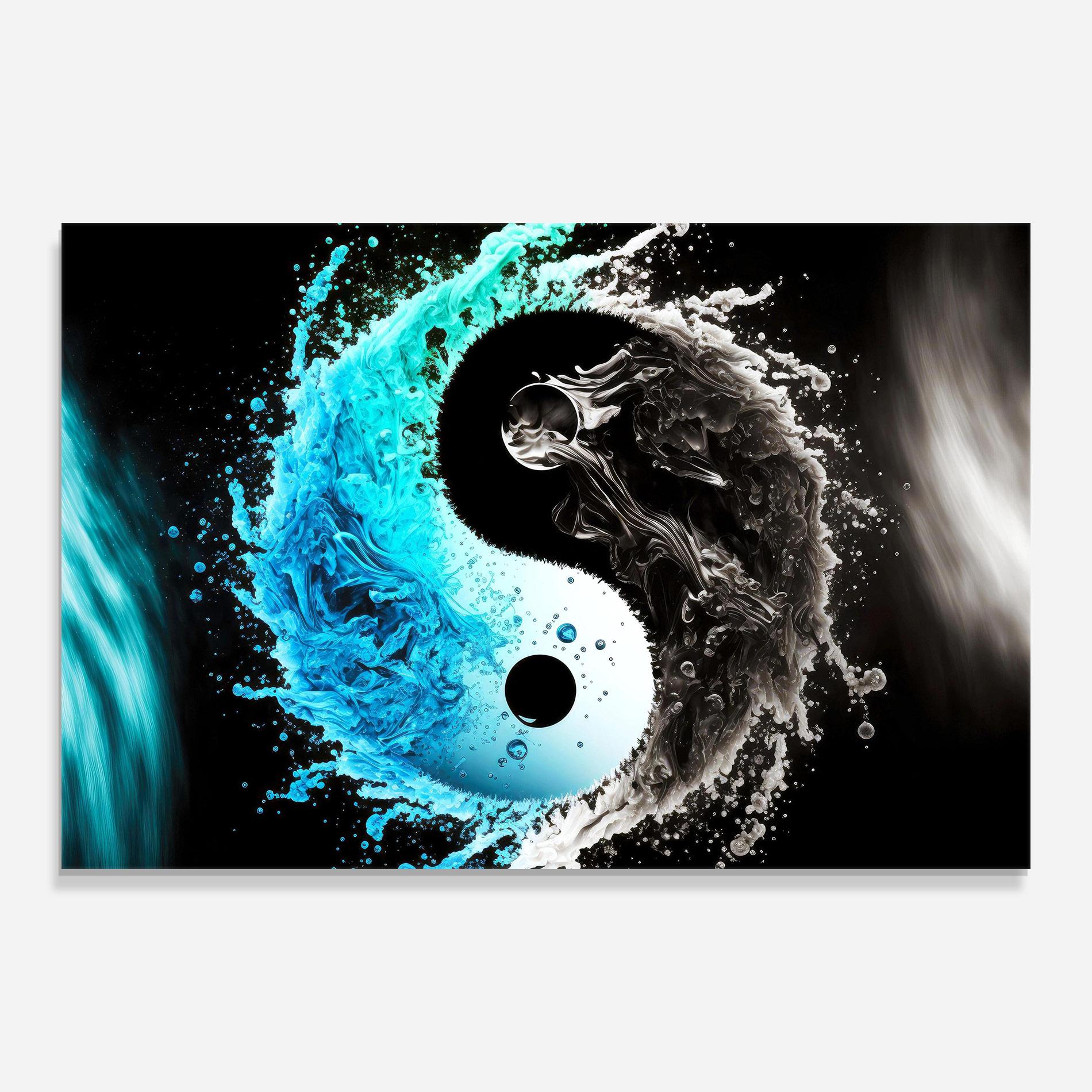 Glasbild Blue Black Yinyang mockup 0