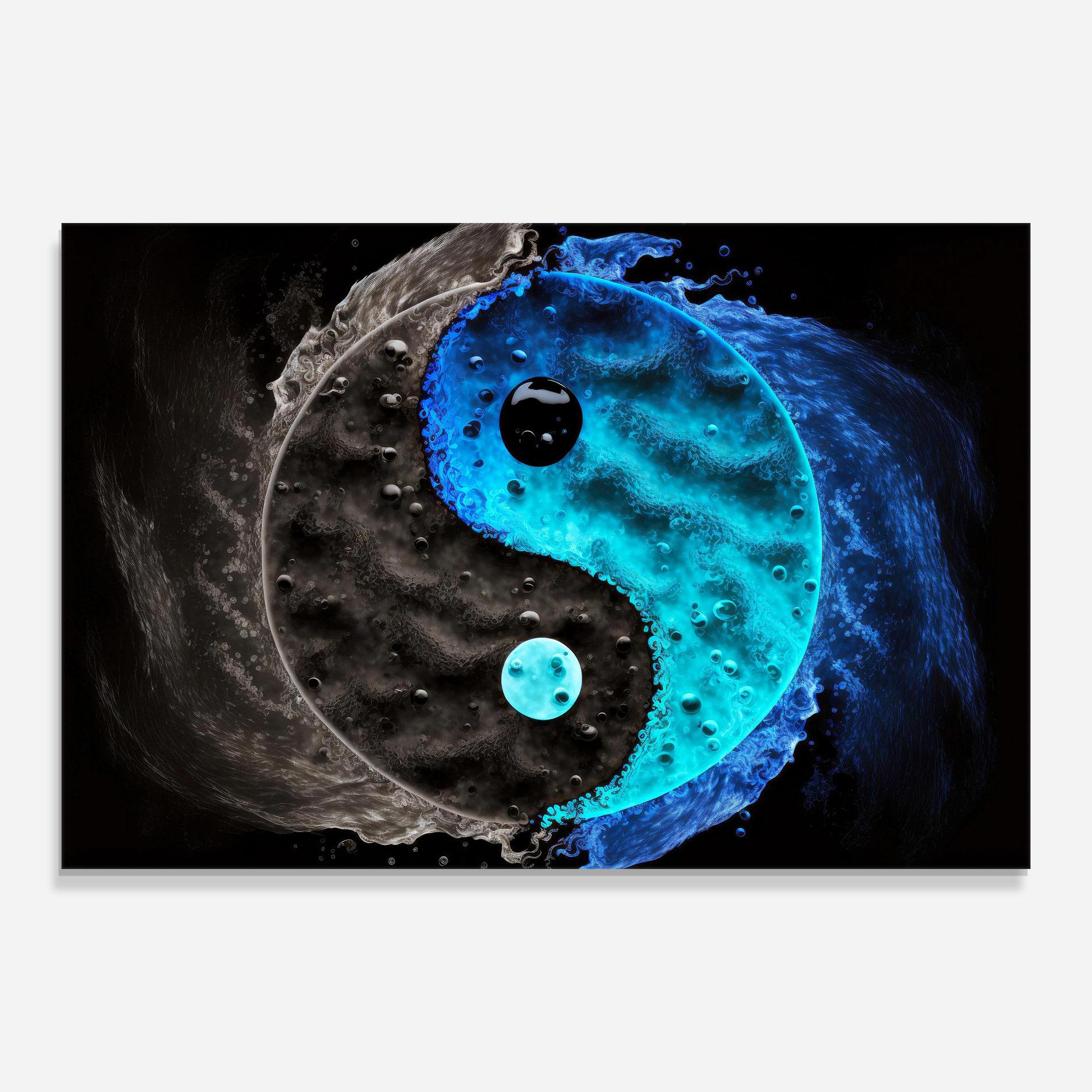 Glasbild Blue Water Yinyang mockup 0