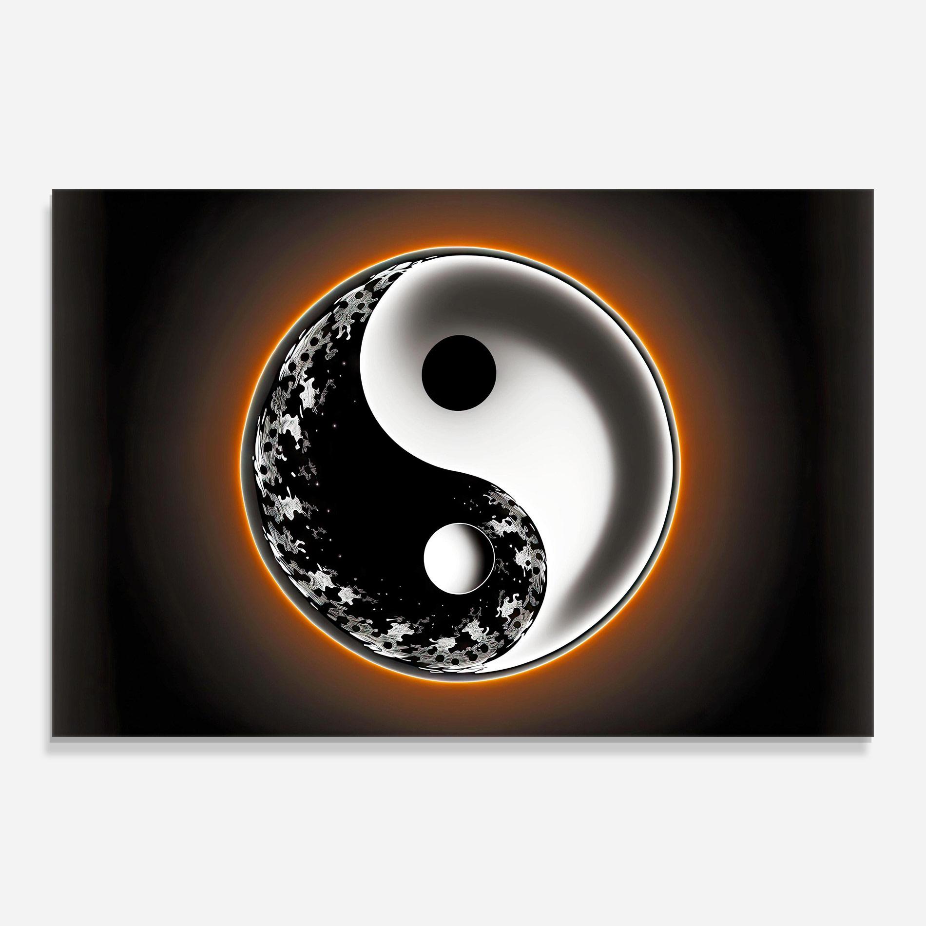 Glasbild Purple Light Yinyang mockup 0