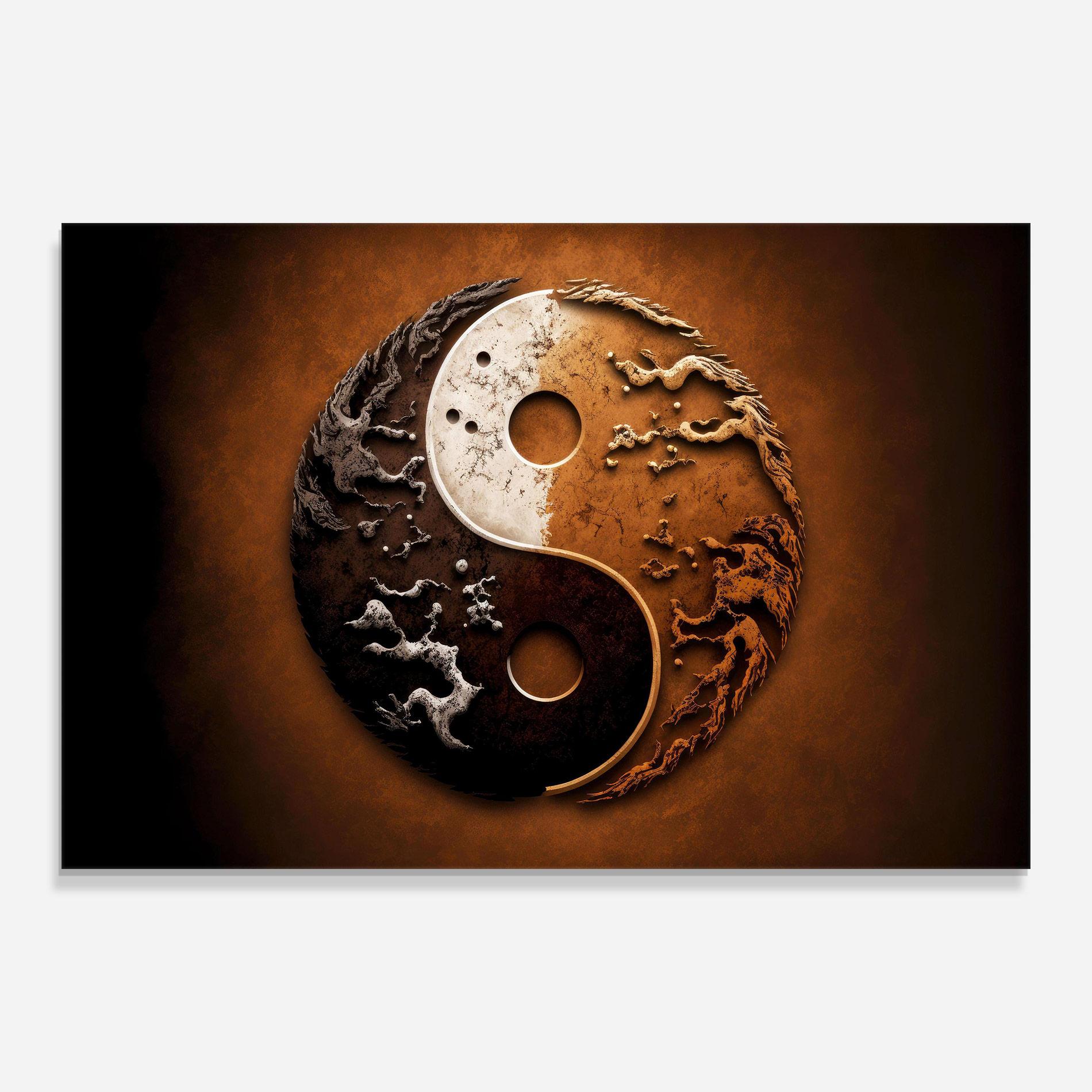 Glasbild White Sand Yinyang mockup 0