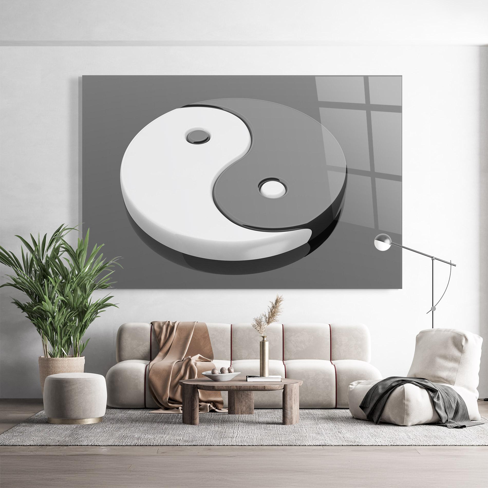 Glasbild 3d Yinyang mockup 9
