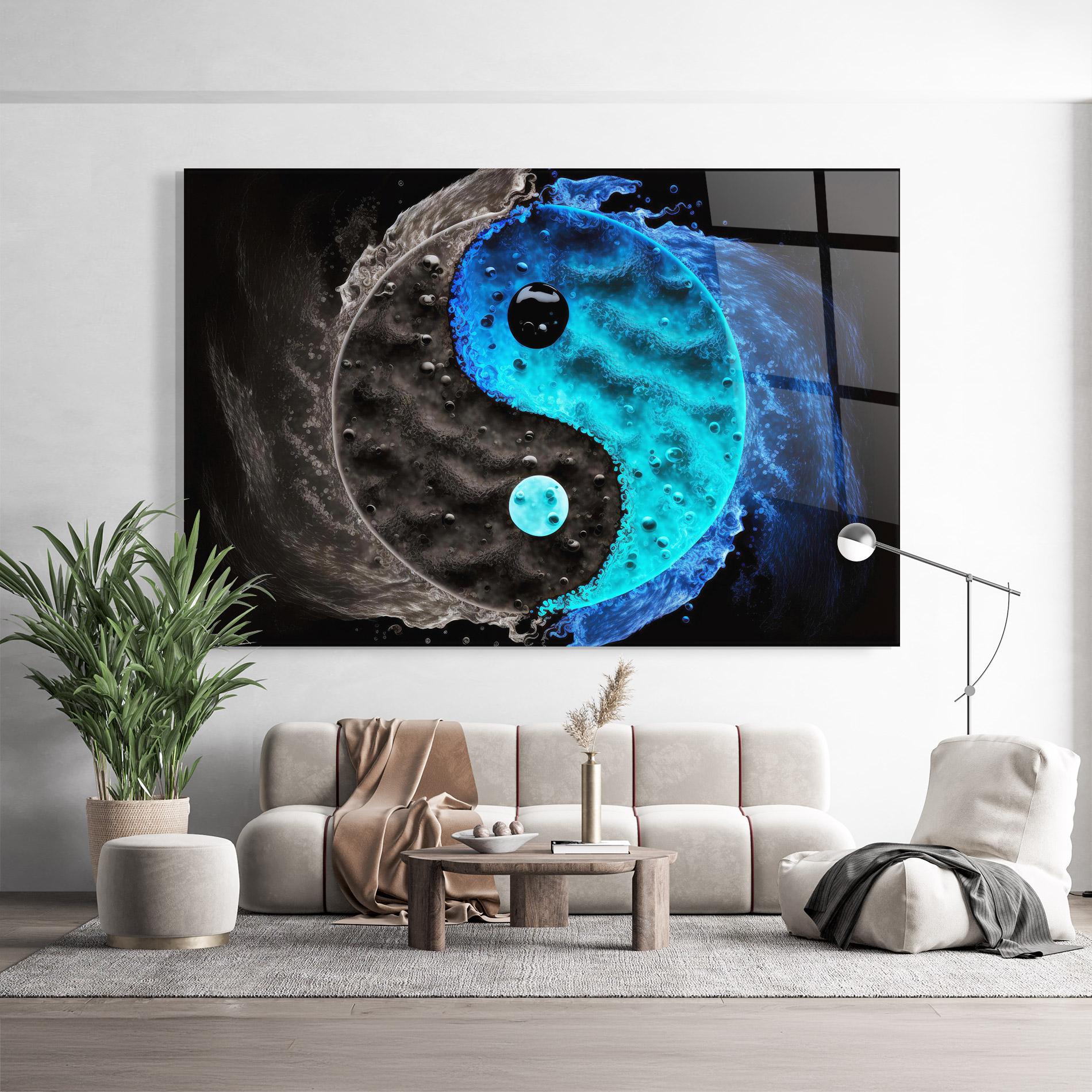 Glasbild Blue Water Yinyang mockup 9