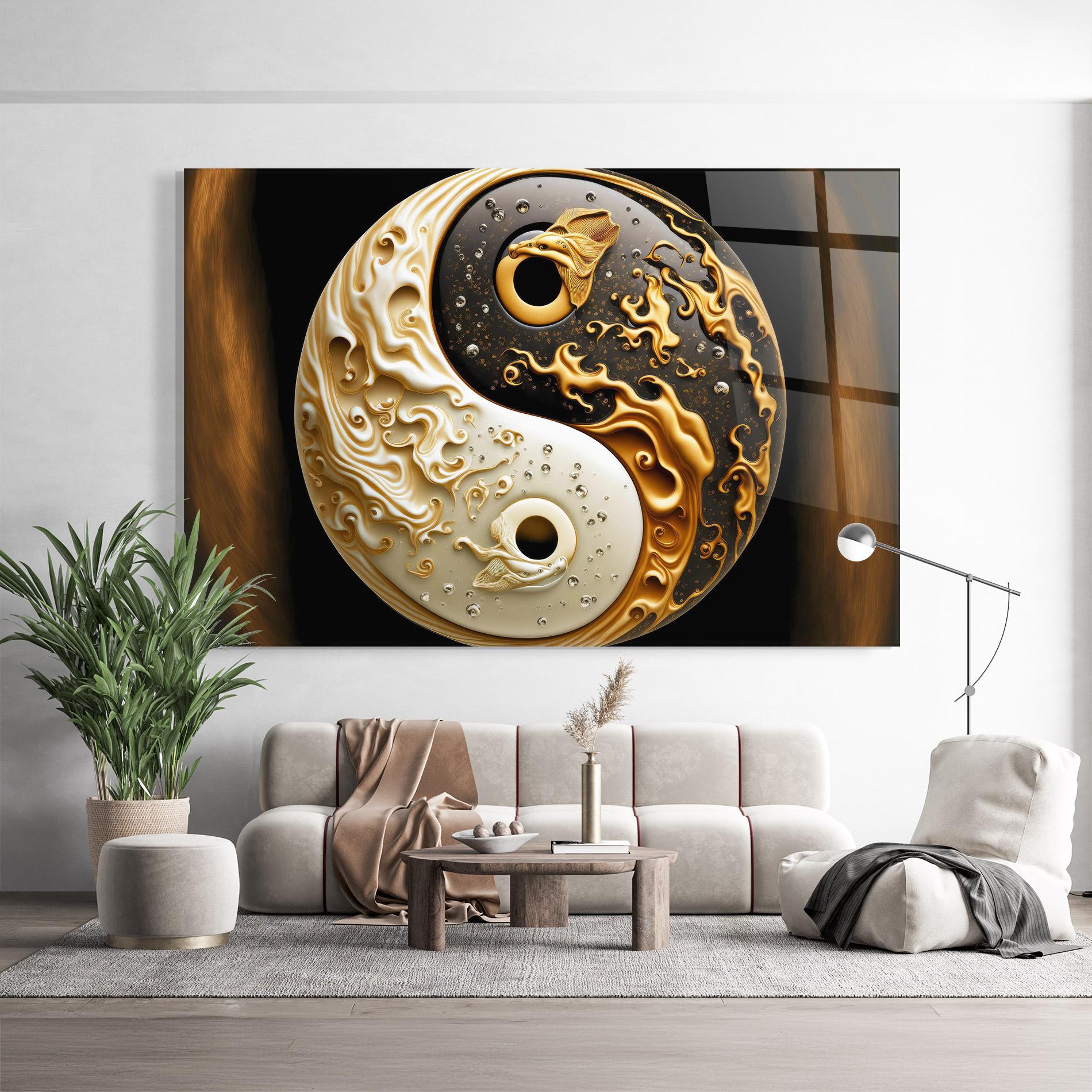 Glasbild Caramel Yinyang mockup 9
