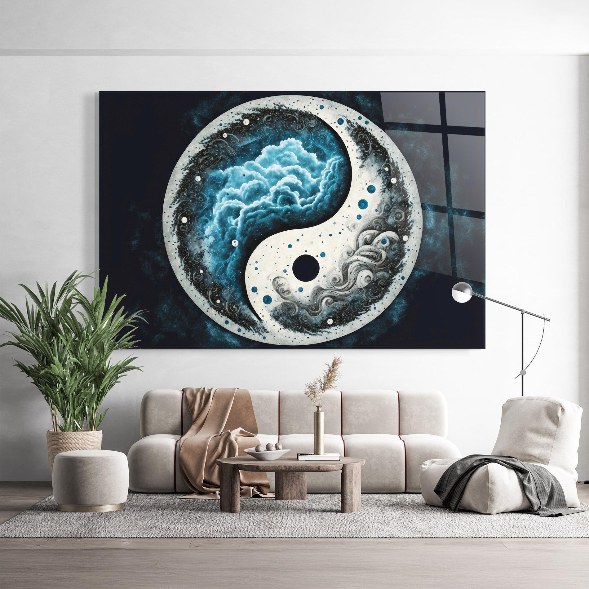 Glasbild Cloudy Yinyang mockup 9