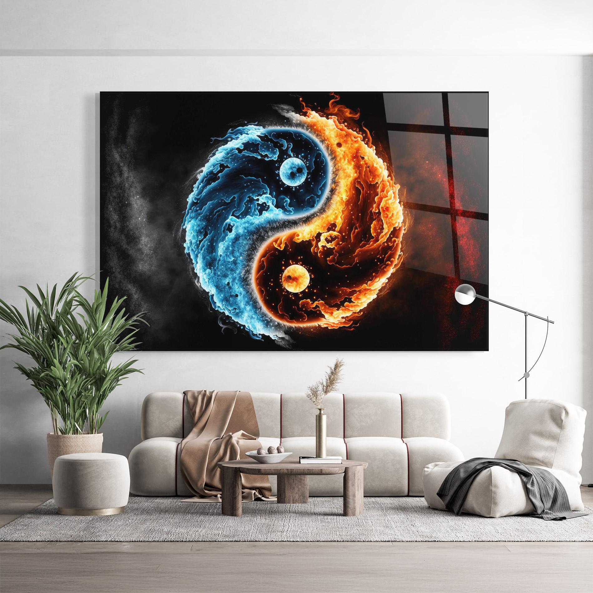 Glasbild Fire Water Yinyang mockup 9