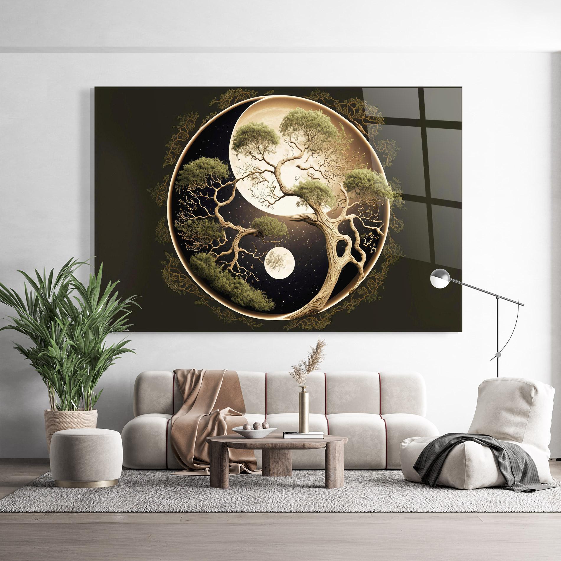 Glasbild Green Tree Yinyang mockup 9