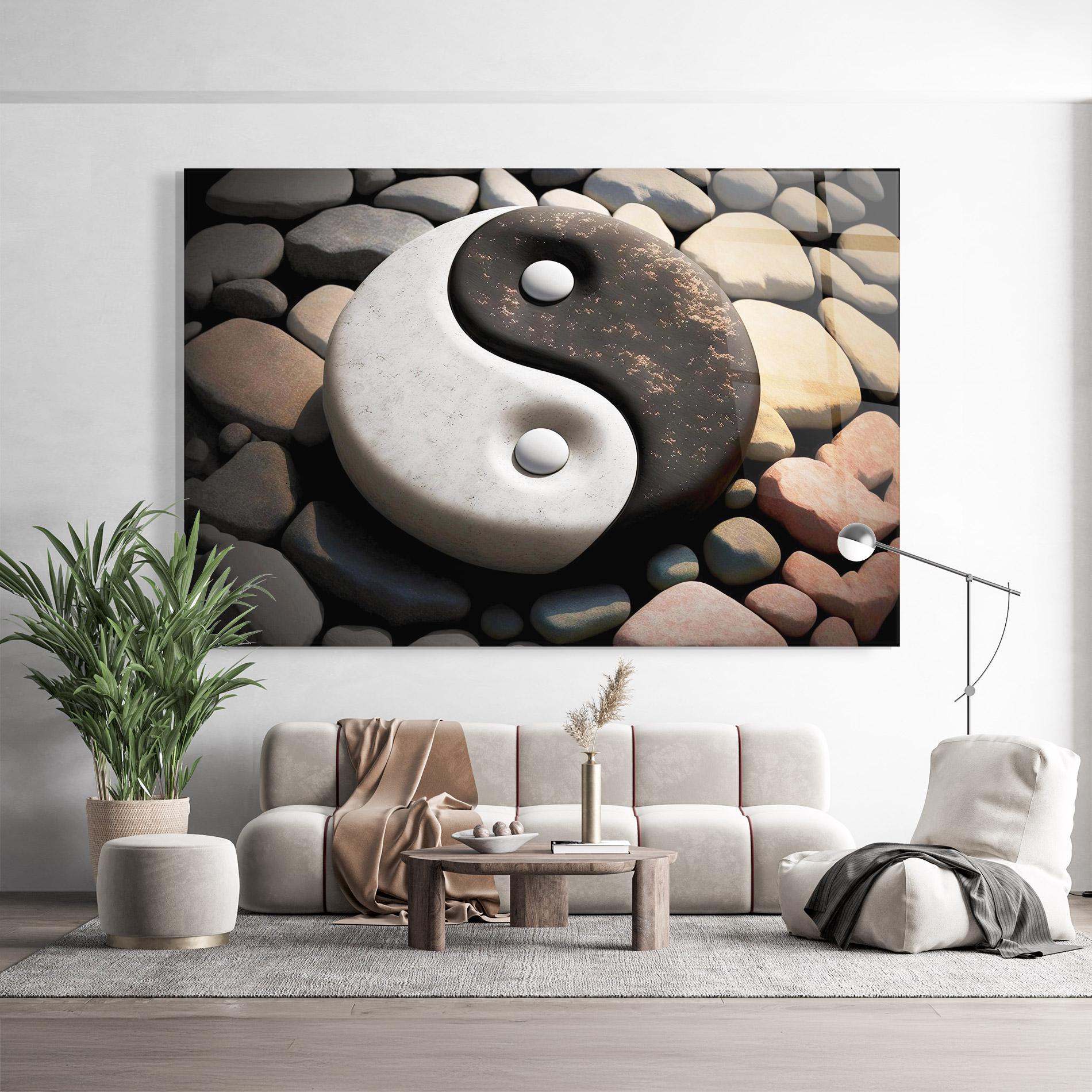 Glasbild Stone Yinyang mockup 9