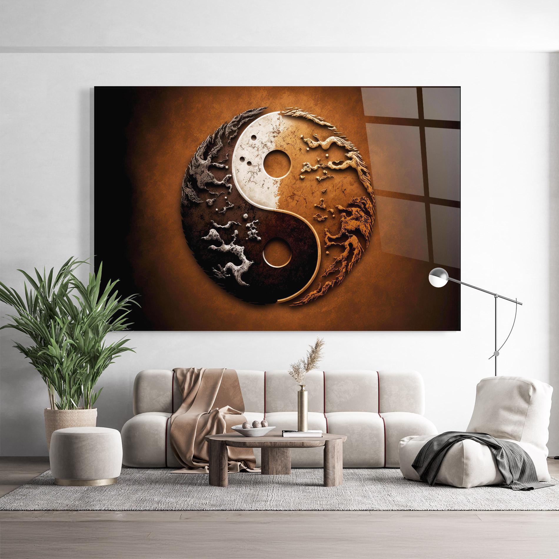 Glasbild White Sand Yinyang mockup 9