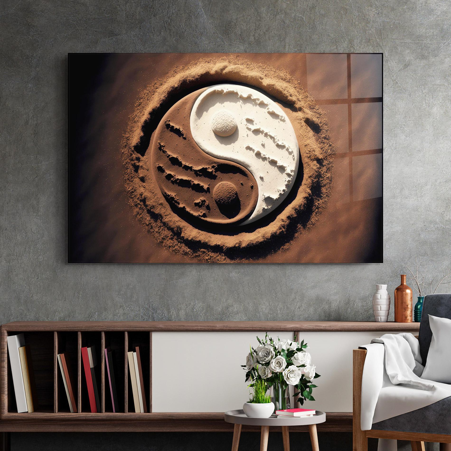 Glasbild Earth Yinyang mockup 2
