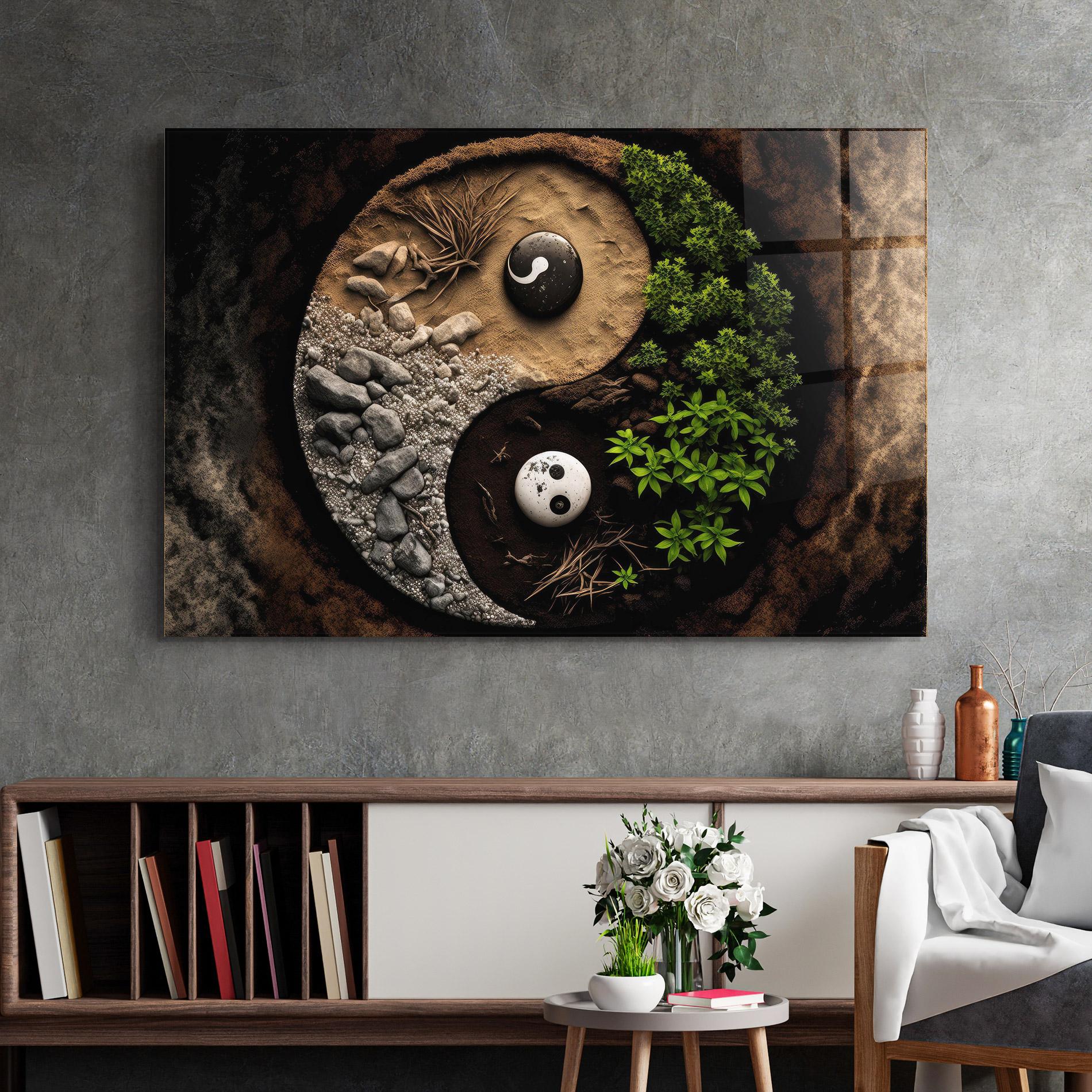 Glasbild Nature Yinyang mockup 2