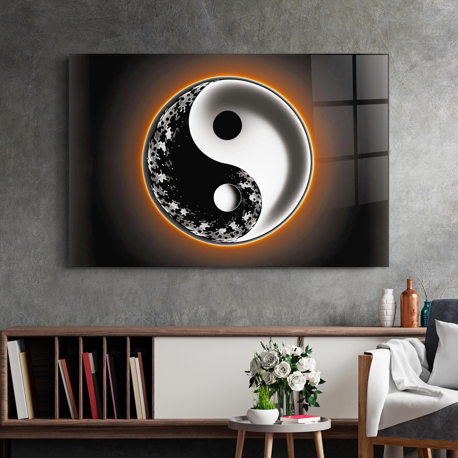Glasbild Purple Light Yinyang mockup 2