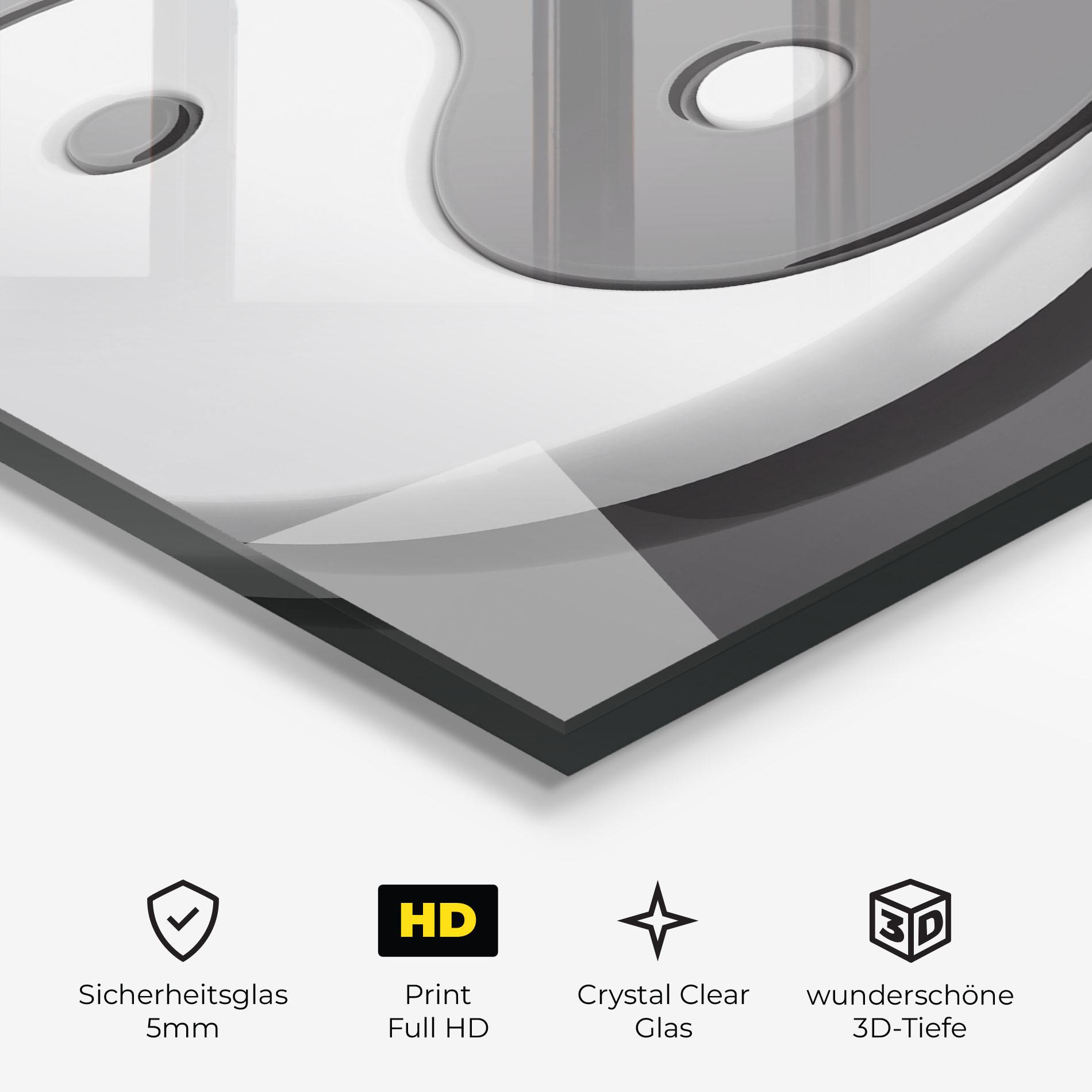Glasbild 3d Yinyang mockup 3