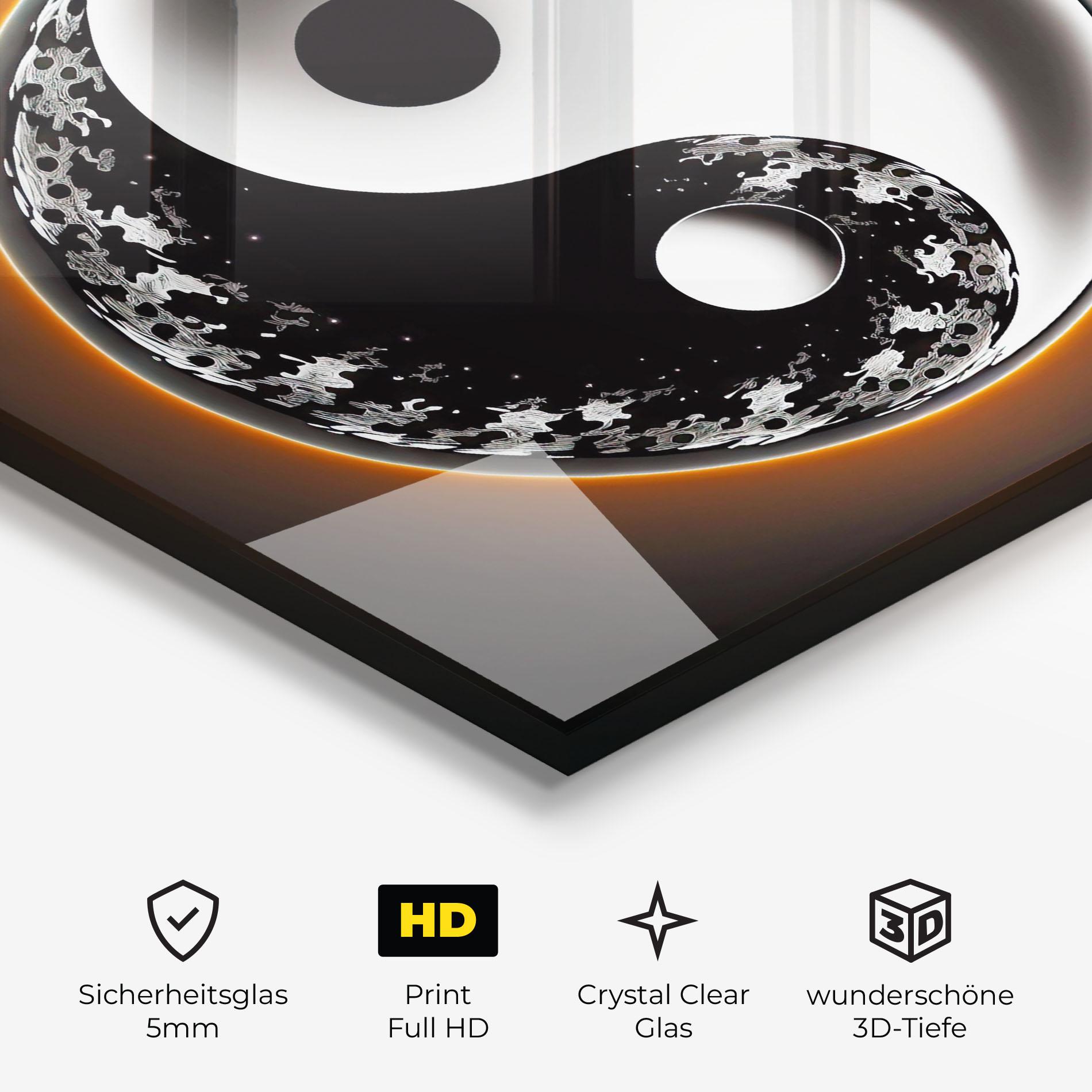 Glasbild Purple Light Yinyang mockup 3