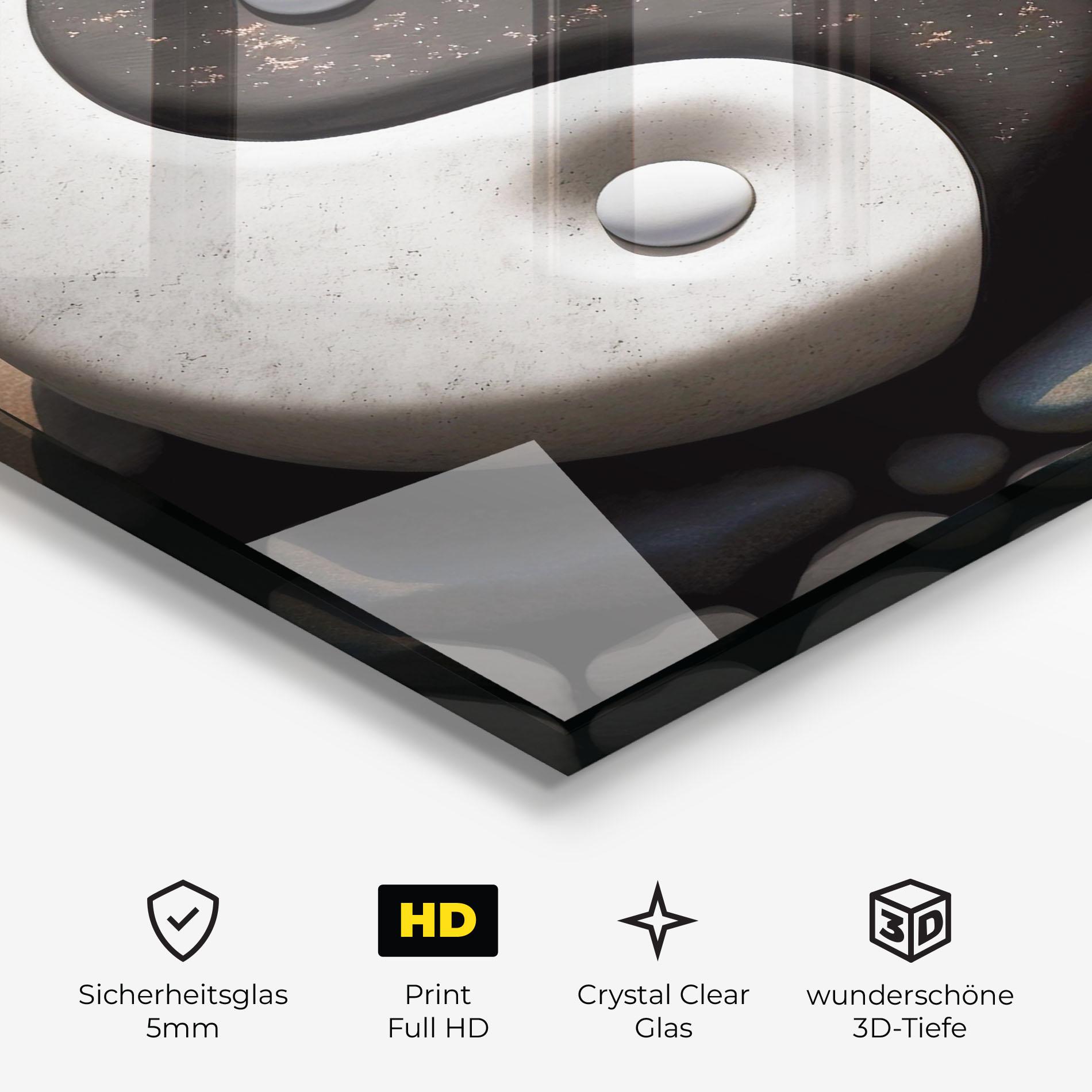 Glasbild Stone Yinyang mockup 3