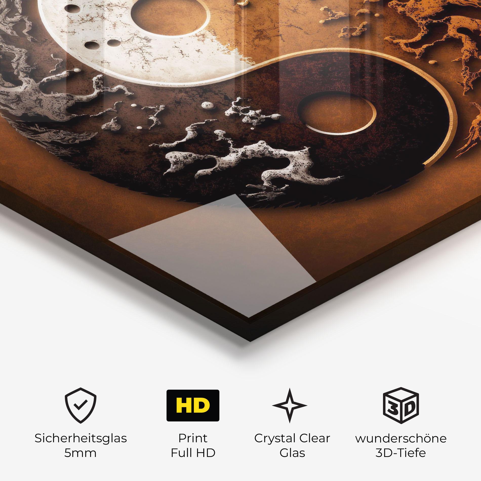 Glasbild White Sand Yinyang mockup 3