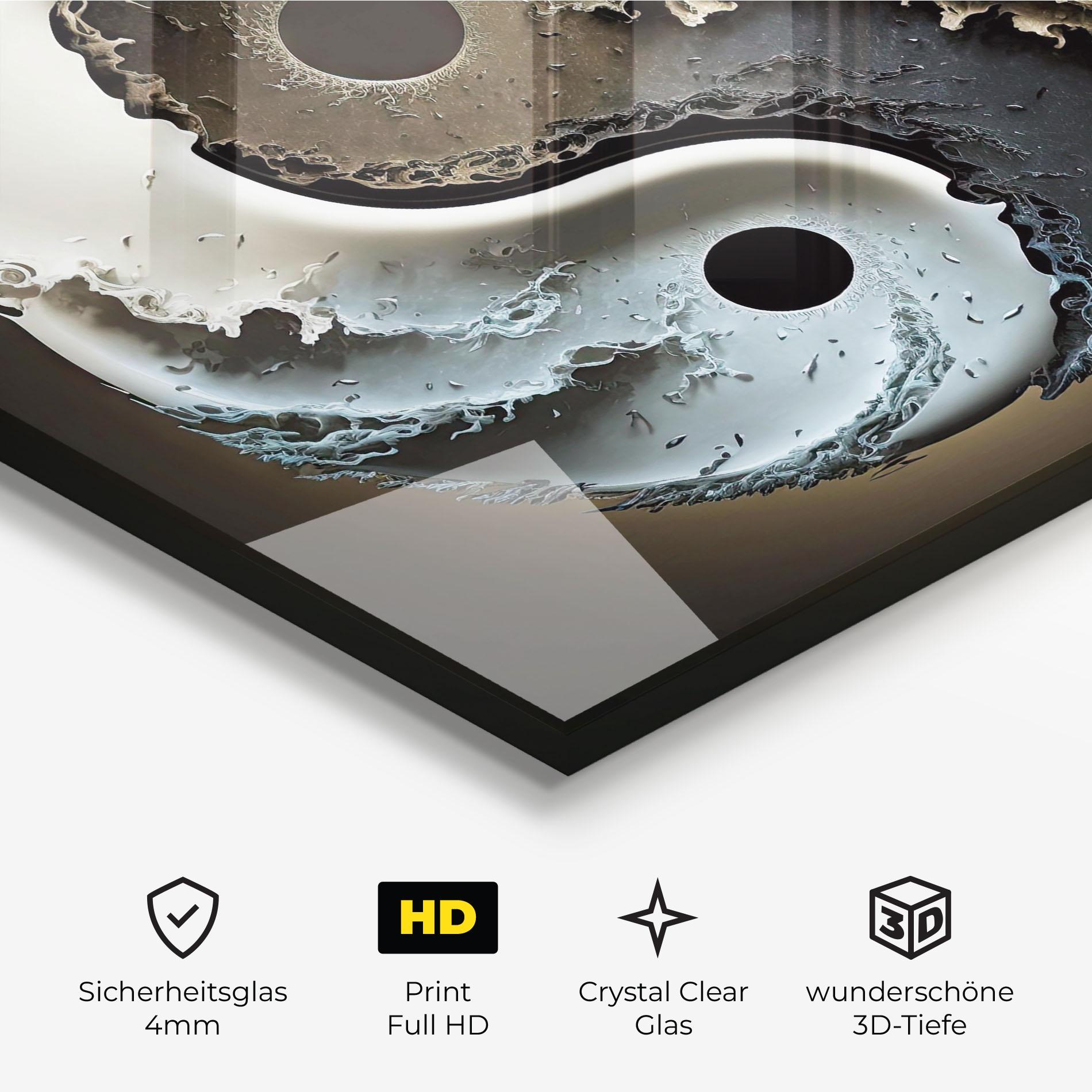 Glasbild Brown Smoke Yinyang mockup 3